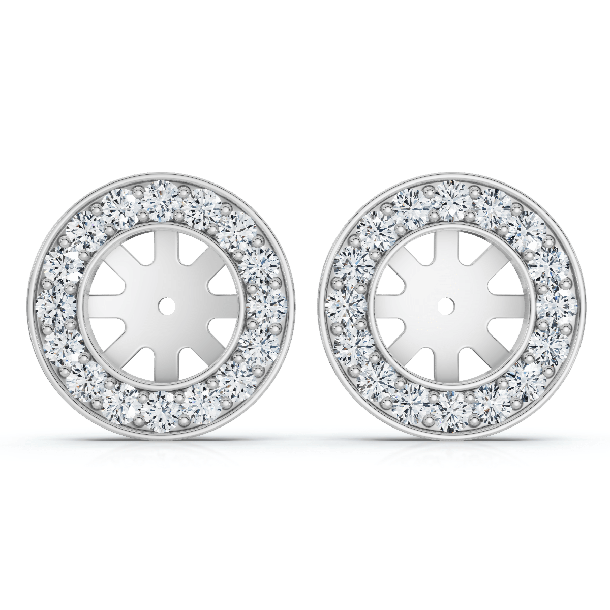 3/4ct Diamond Earring Studs Jackets 14K White (5.5-6mm)