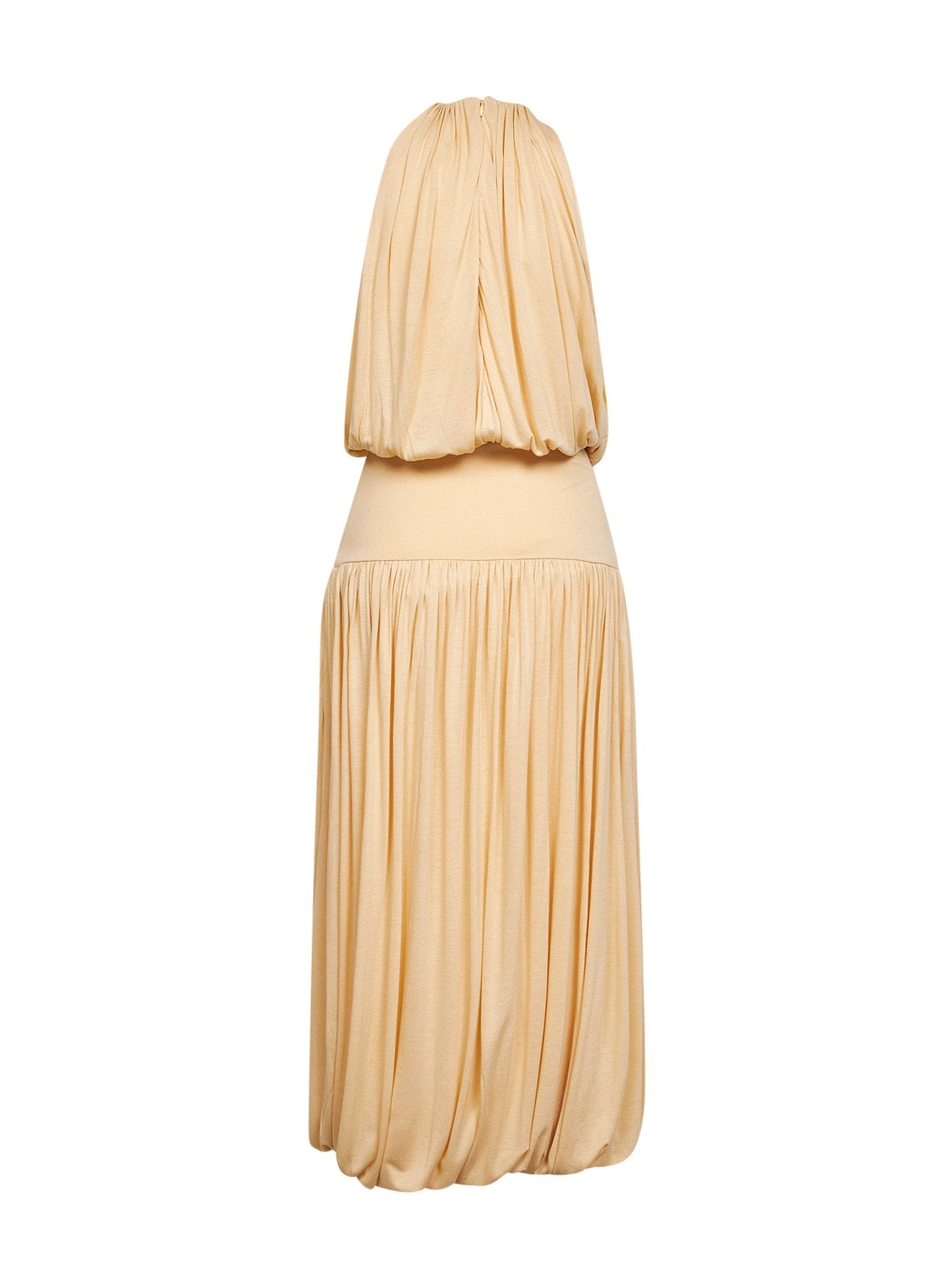Toteme Women Champagne Fluid Viscose Gathered Midi Dress<Br/>