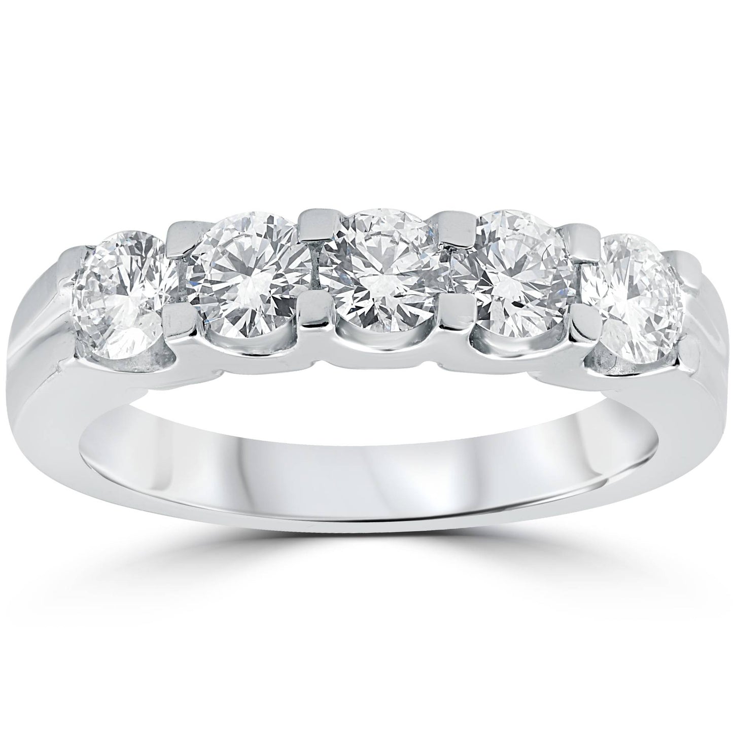 1ct Diamond Wedding Ring Anniversary Stackable Band 14K White Gold Size Selectable