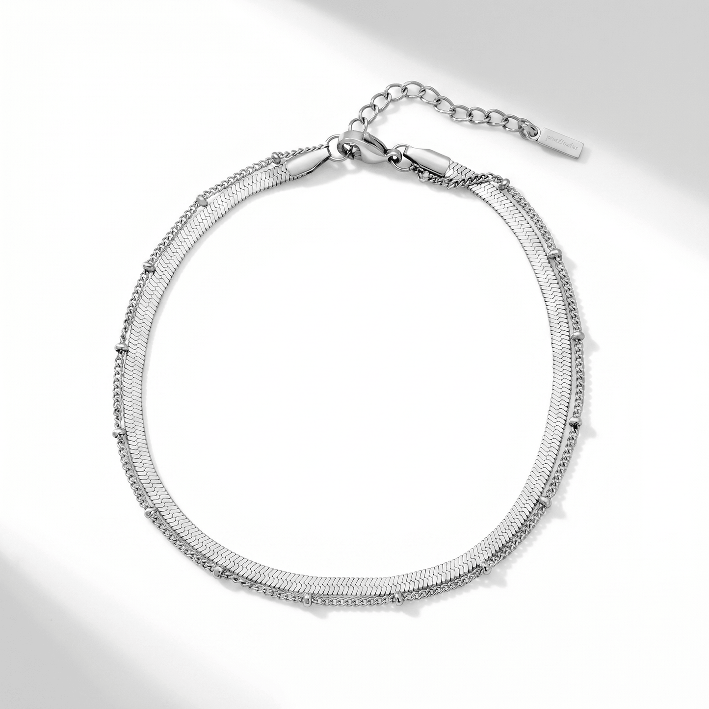Stefanie Anklet Silver Plated 9.25" with 1.5" Extender