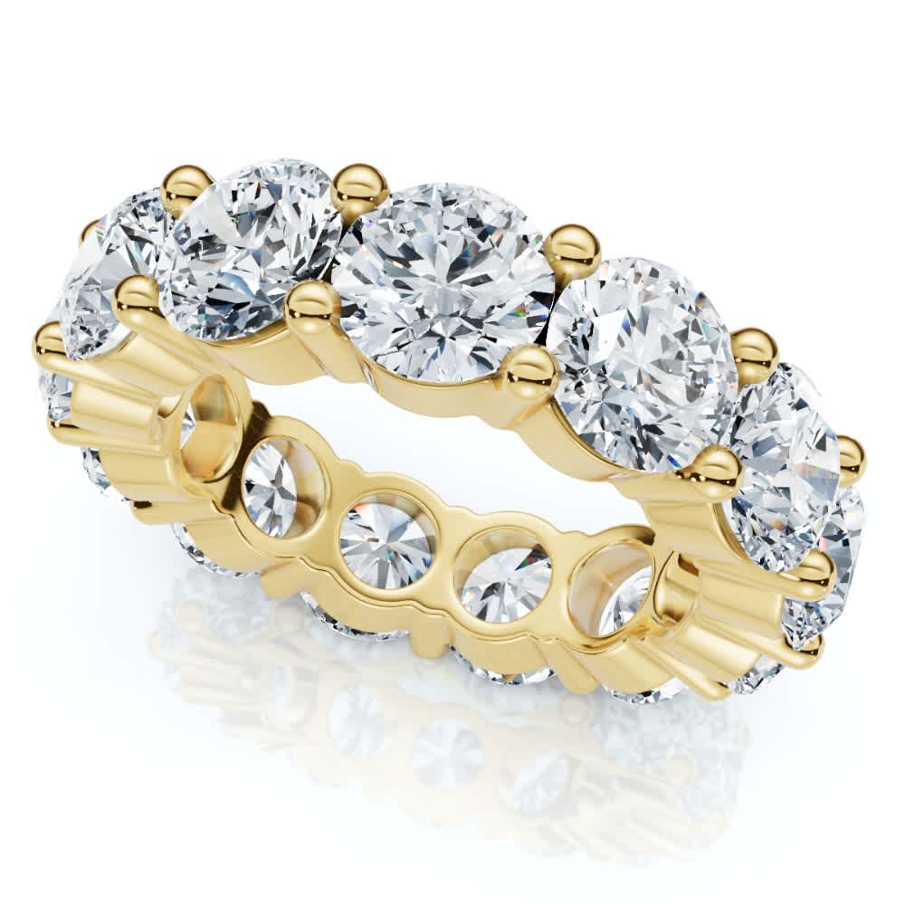 7Ct Diamond Round Cut Eternity Ring 14k Gold Lab Grown Anniversary Band