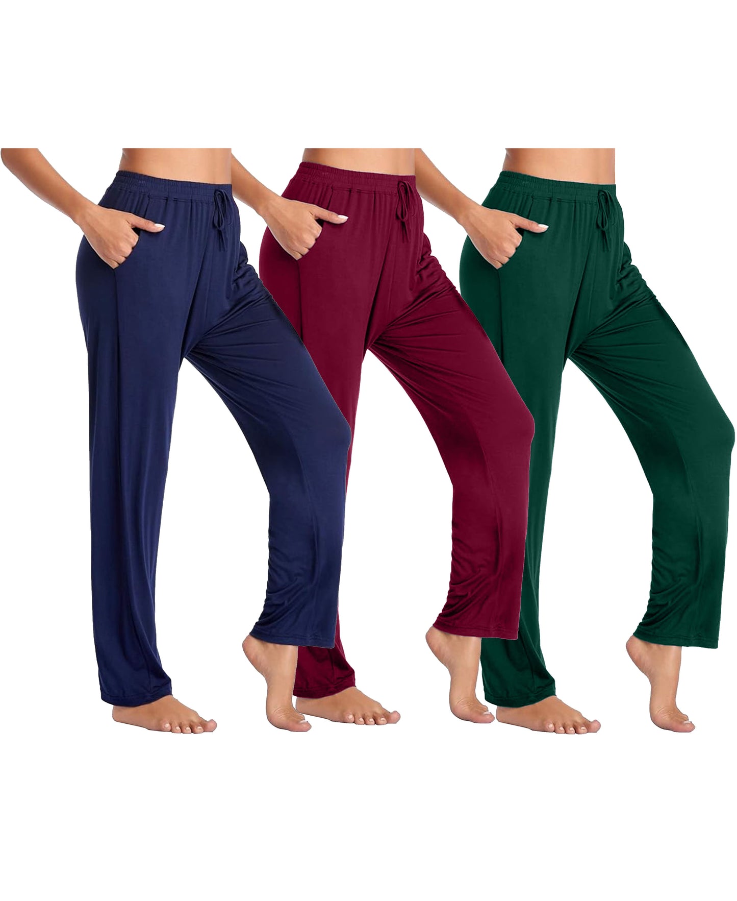 Blue Ice Women's Loose Fit Classic Lounge Pants-3 Pack