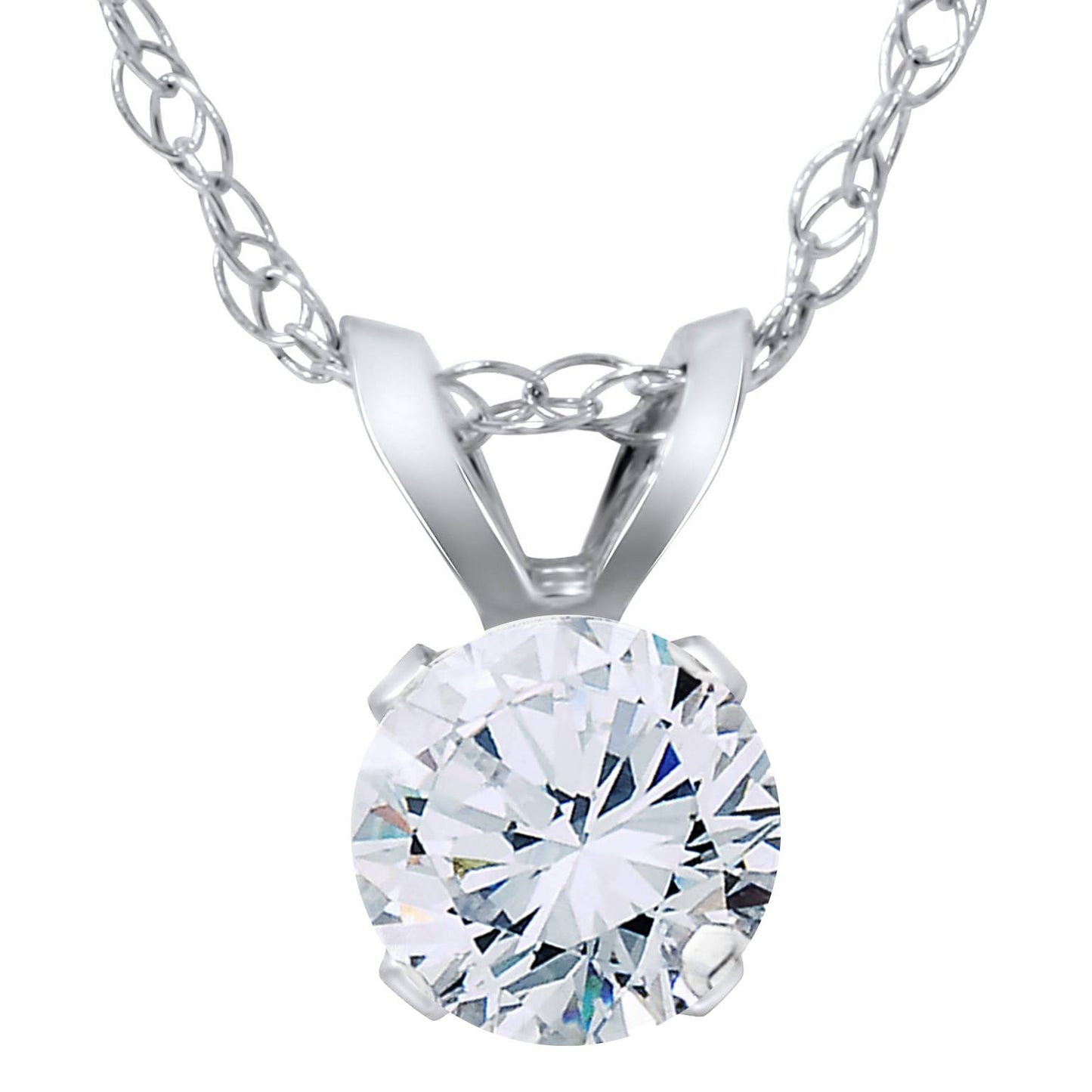VS 3/8ct Diamond Solitaire Pendant 14K White Gold