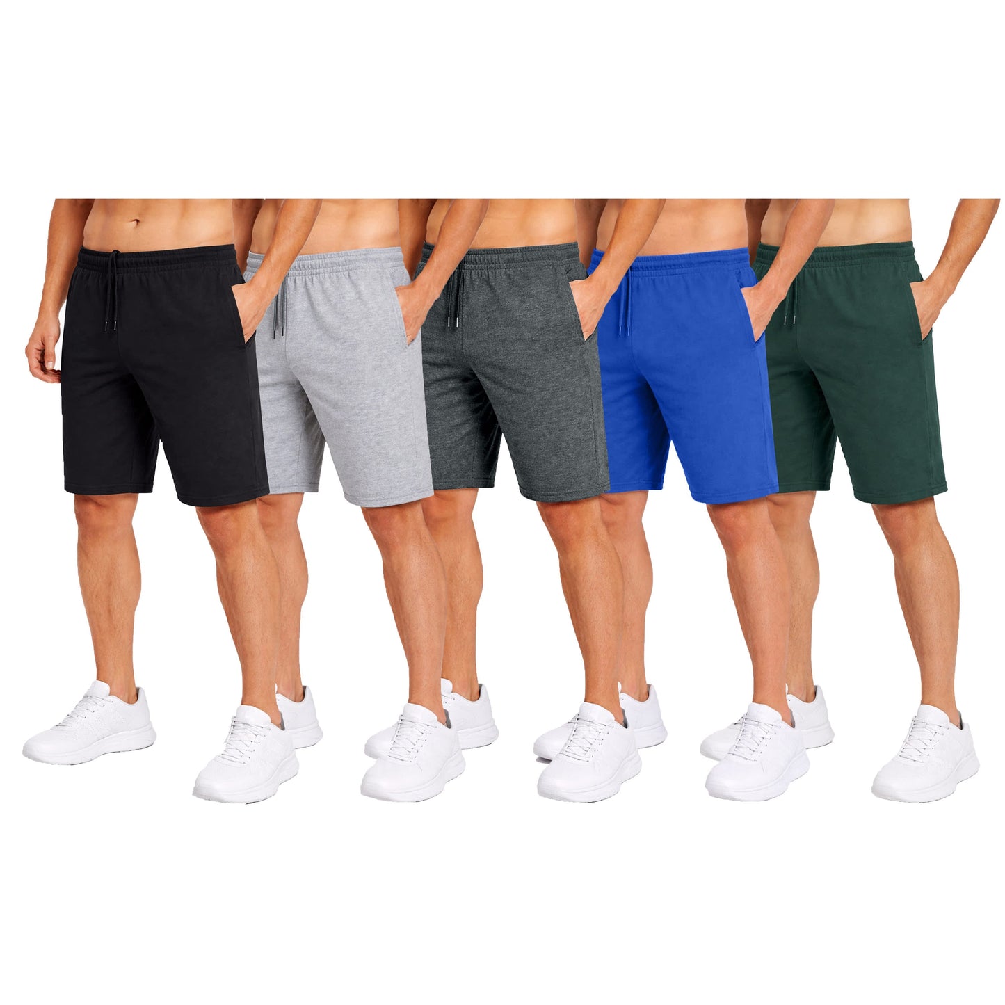 Blue Ice Men' Cotton Blend Lounge Shorts- 5 Pack