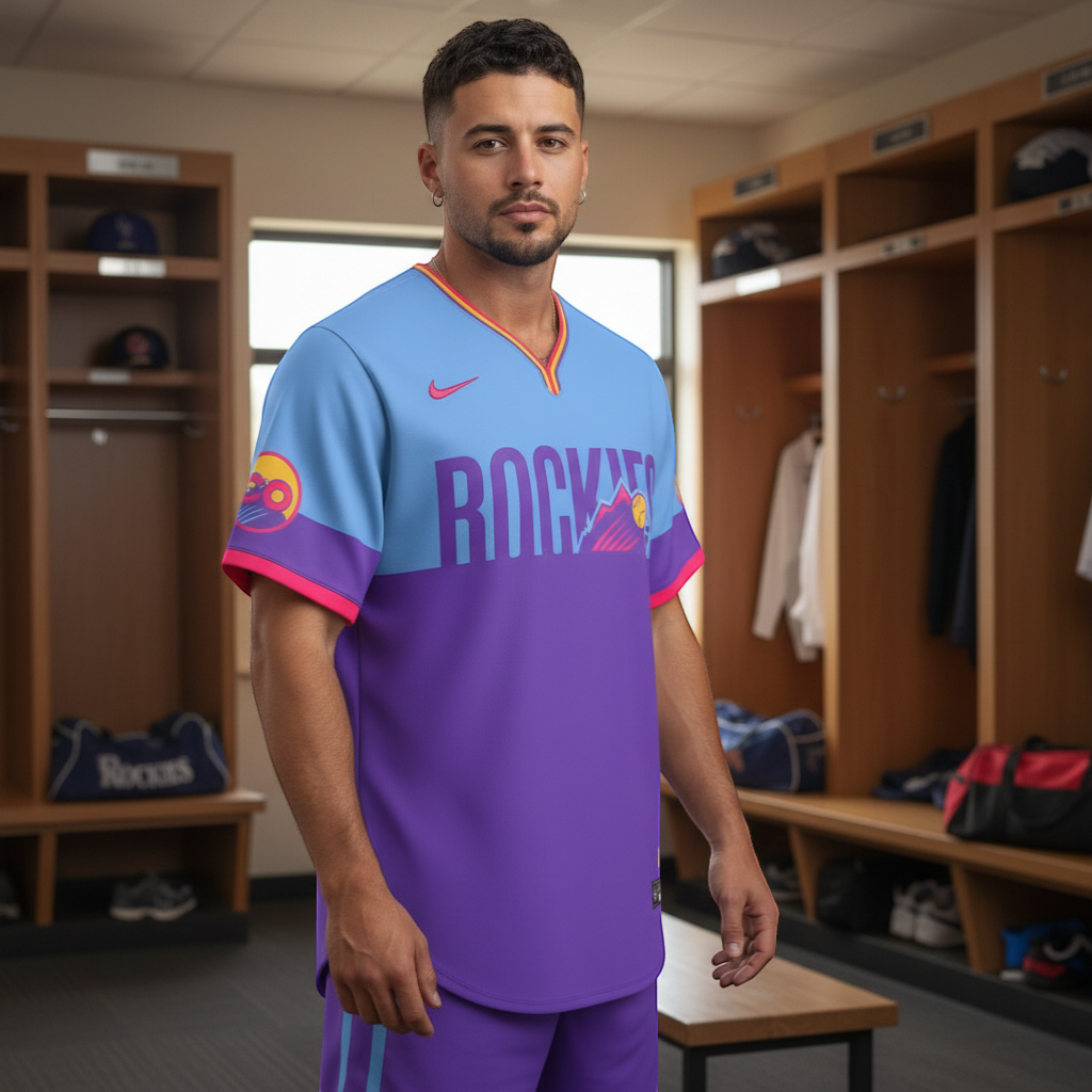 Colorado Rockies 2025-26 City Connect Limited Jersey - Purple/Light Blue