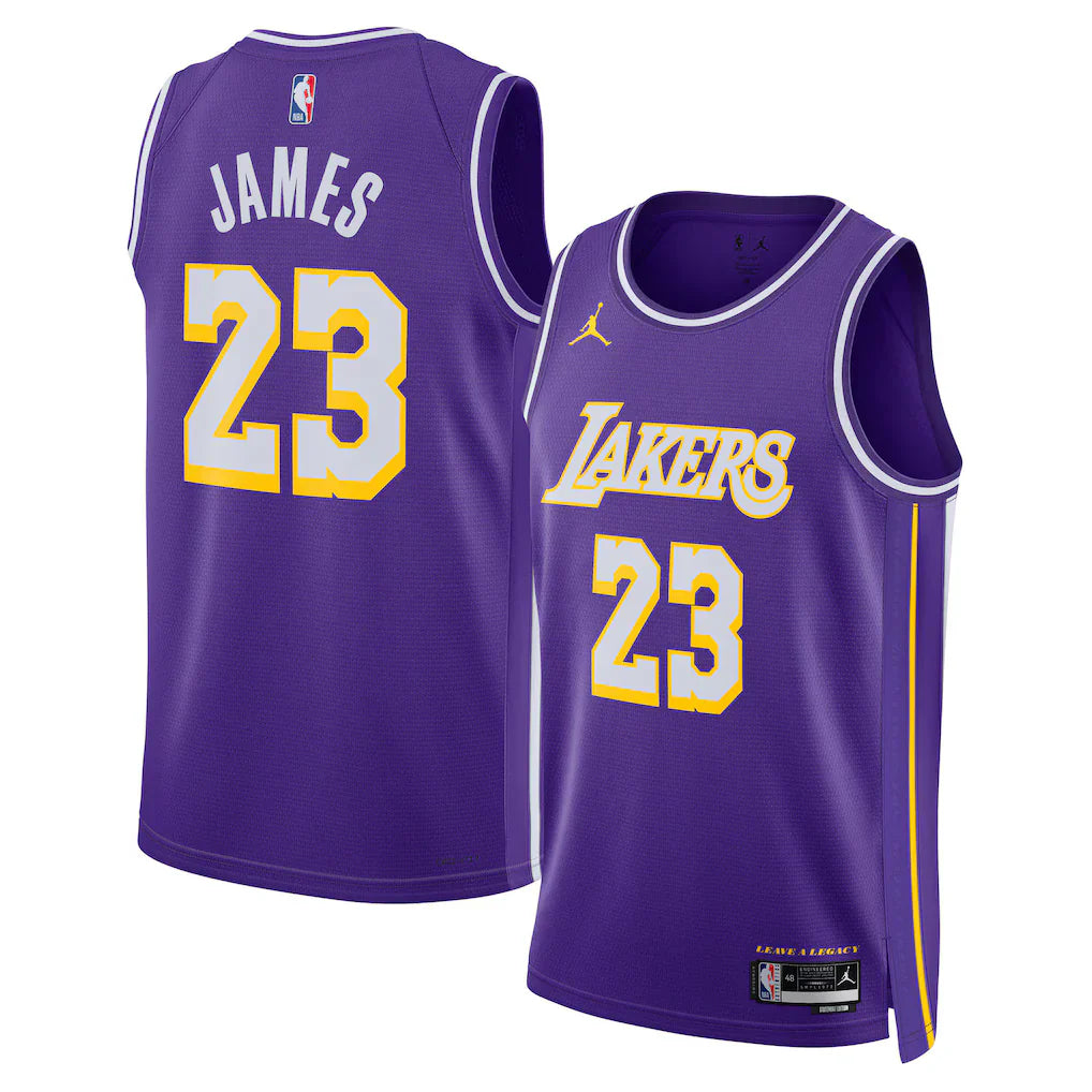 LeBron James Los Angeles Lakers Swingman Jersey - Statement Edition - Purple