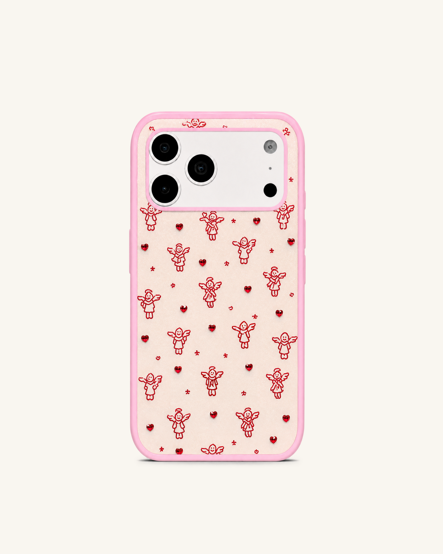 Angel Pattern Phone Case – Pink