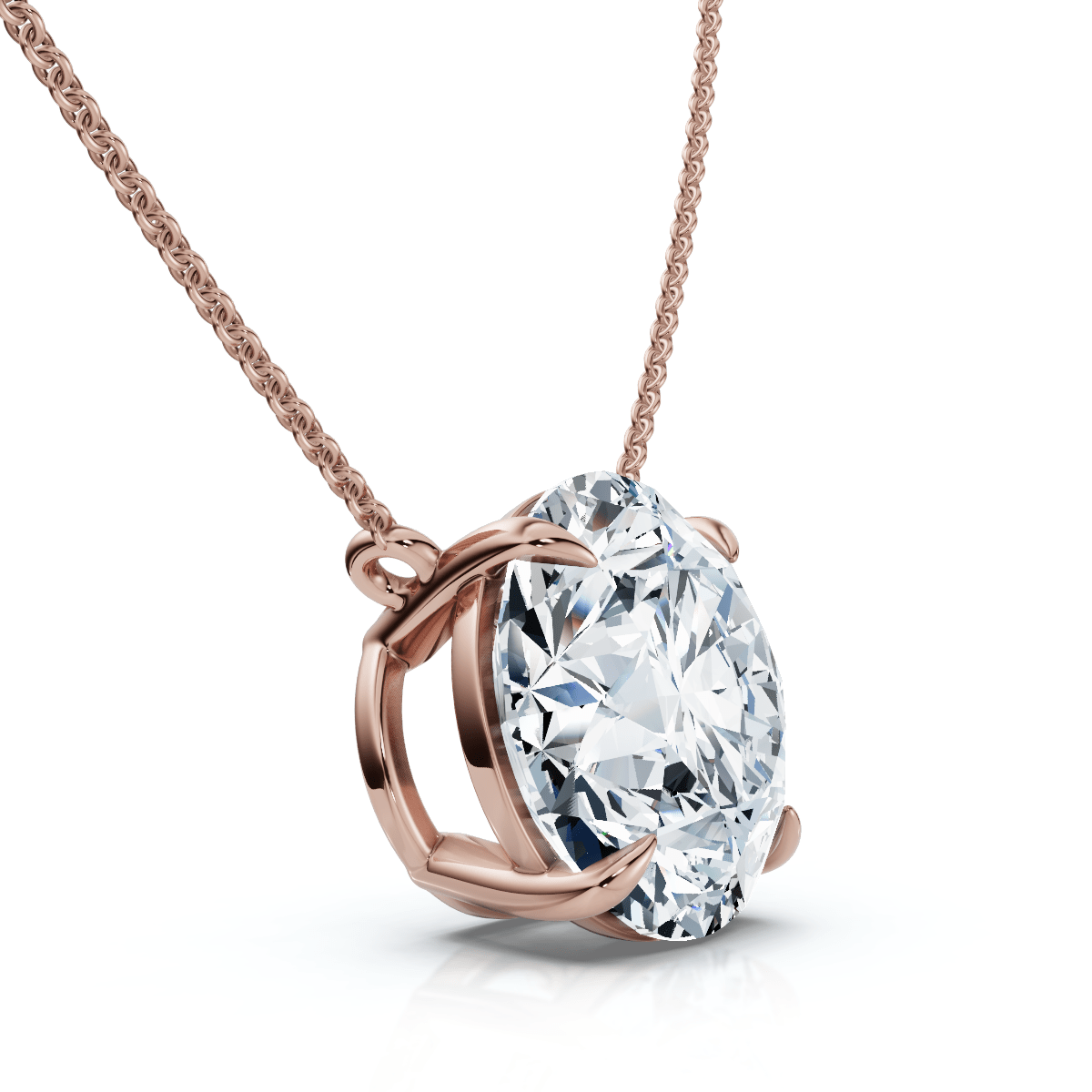 4Ct Diamond Solitaire Pendant 14k Gold 18" Necklace Lab Grown Certified