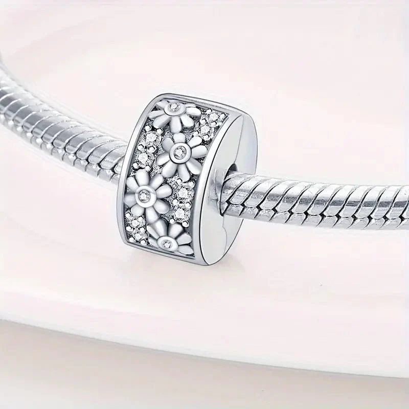 White Daisy Flower Spacer Charm