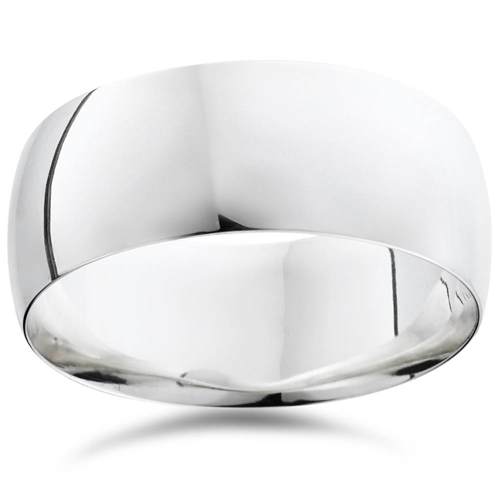 9mm Dome High Polished Wedding Band 950 Platinum Size Selectable