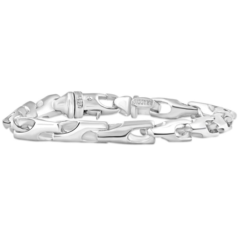 Men's Polished Steel Single Tone Clasp 5.5mm Flexible Link 8.5 " Bracelet