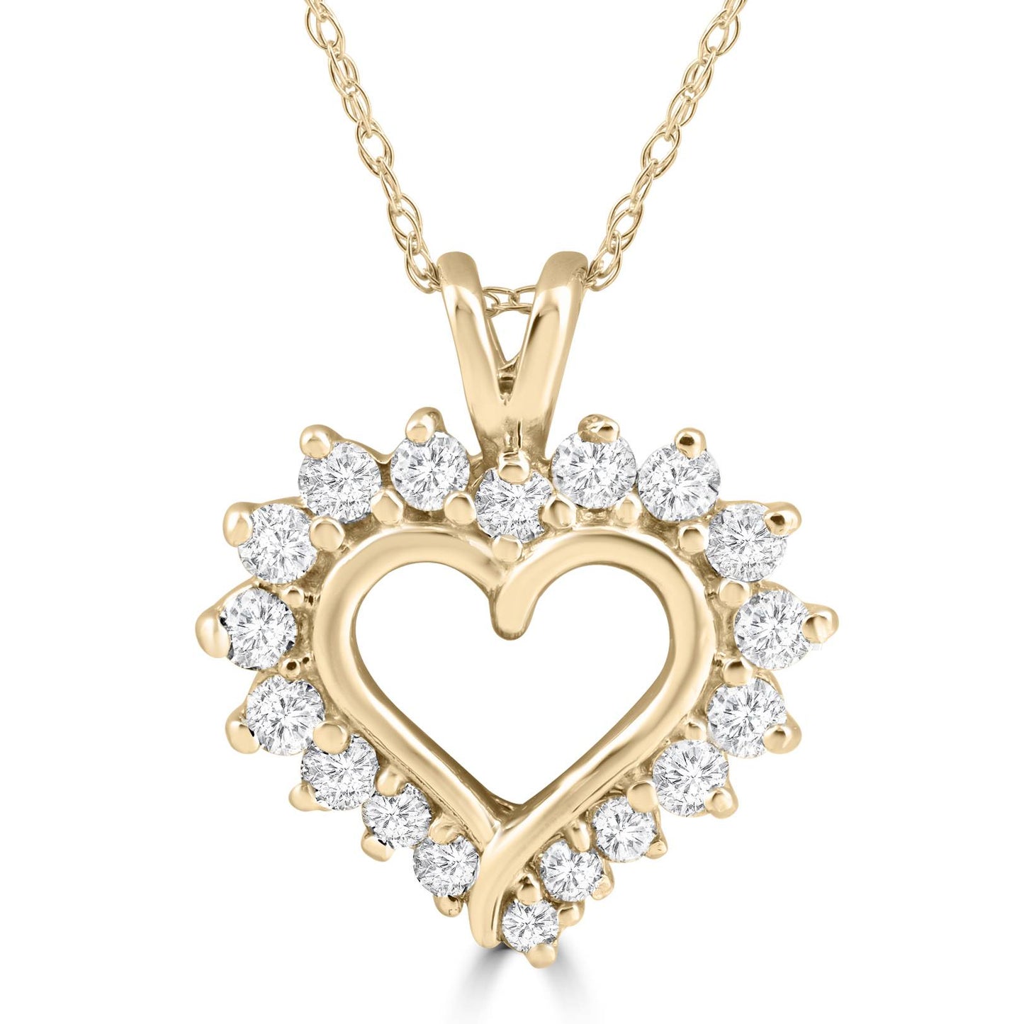 1/2Ct Diamond Petite Diamond Pendant Necklace in 14k White, Yellow, or Rose Gold