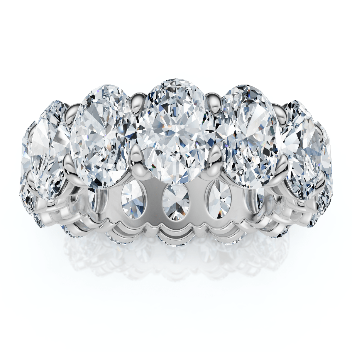 8Ct Oval Diamond Eternity RIng 14k Gold Platinum Band Lab Grown