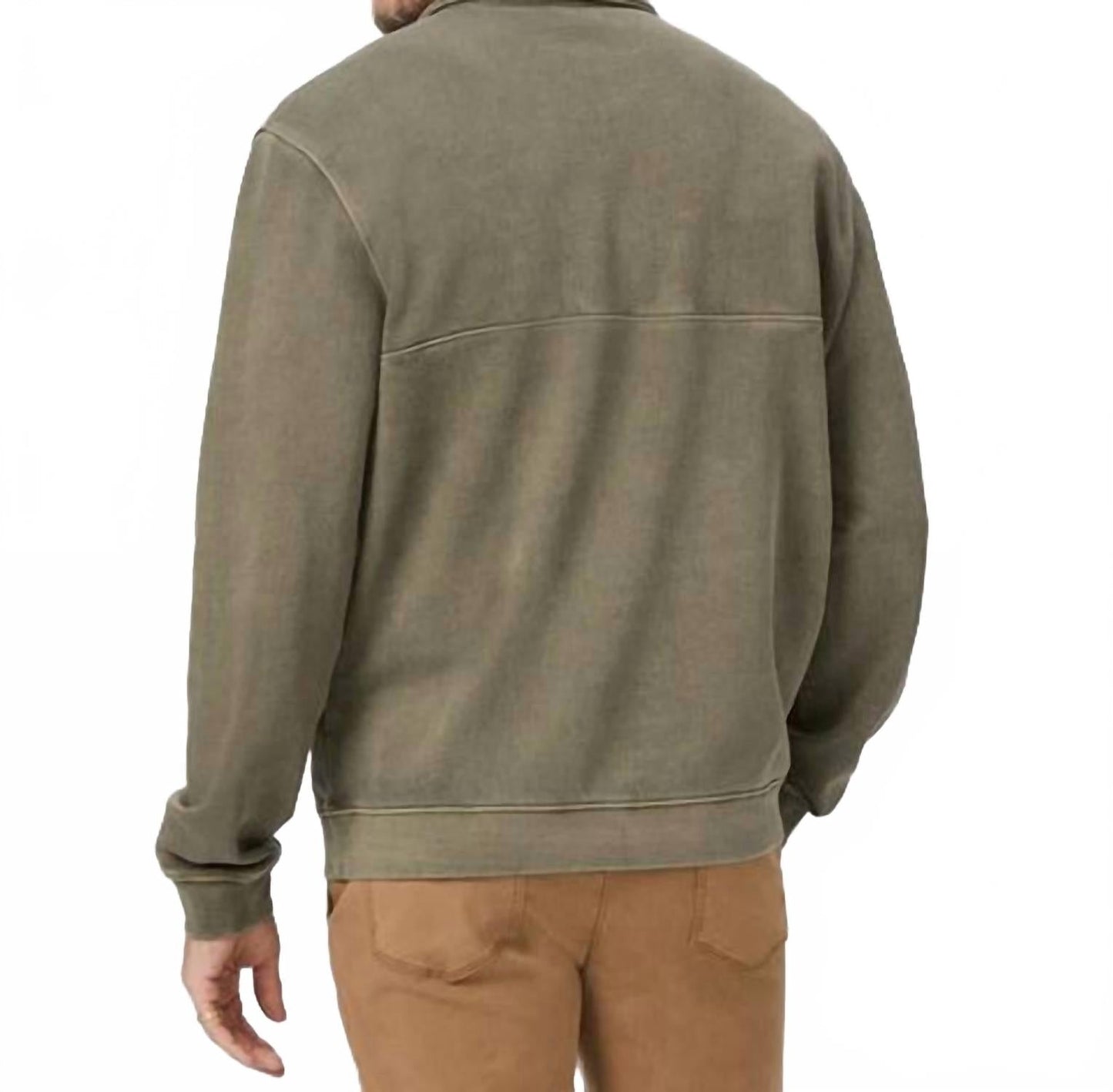 Davion Quarter Zip Pullover In Vintage White Sage
