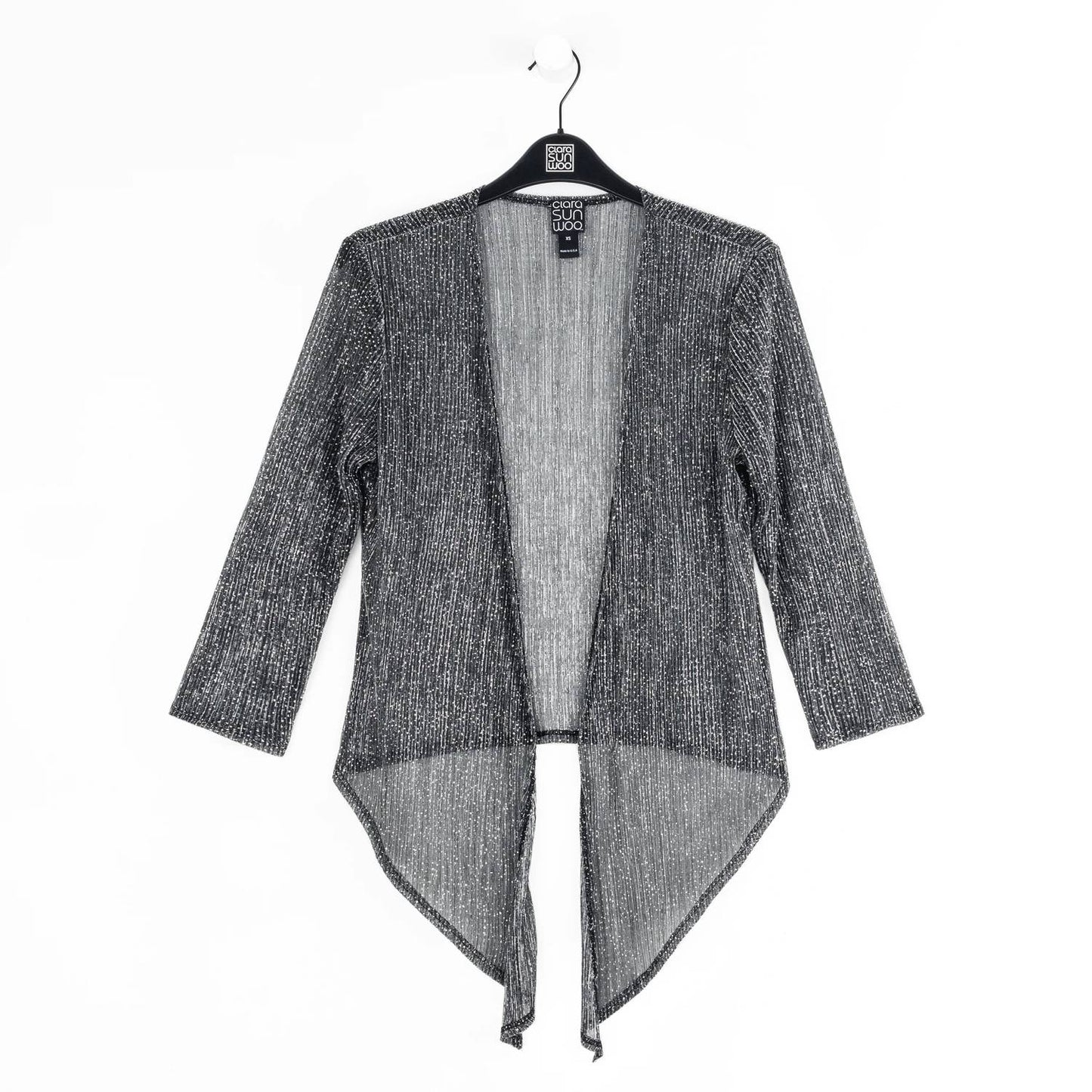 Tie Front Cardigan In Grey
