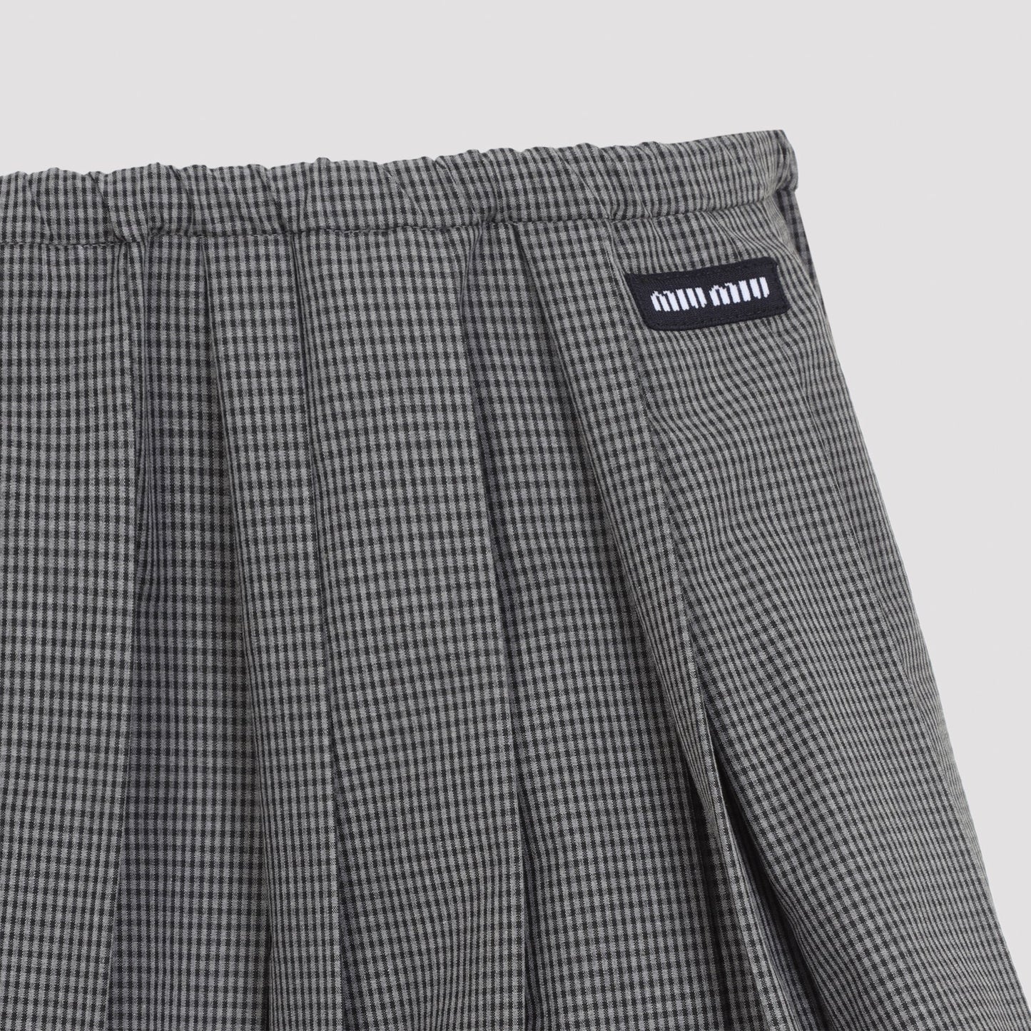 Miu Miu Plissé Check Mini Skirt Women