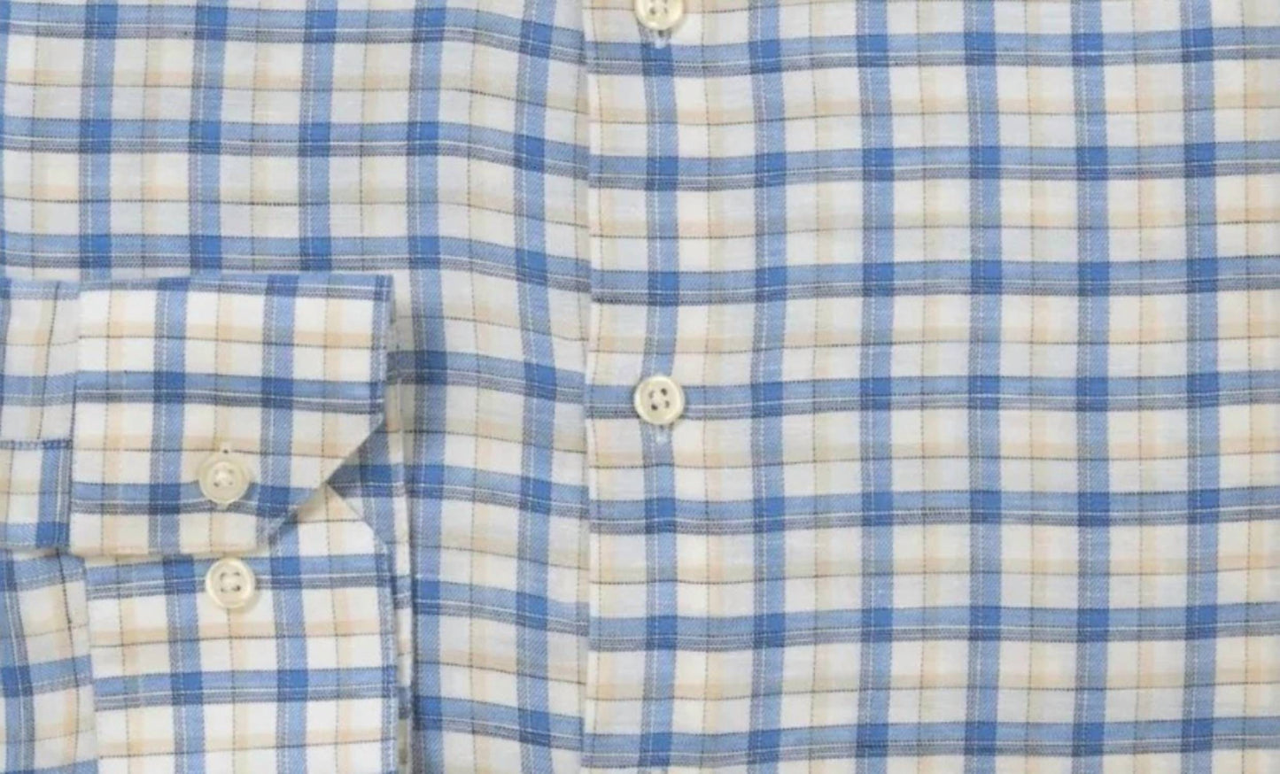 Men's Coastal Linen Plaid Shirt In Blue