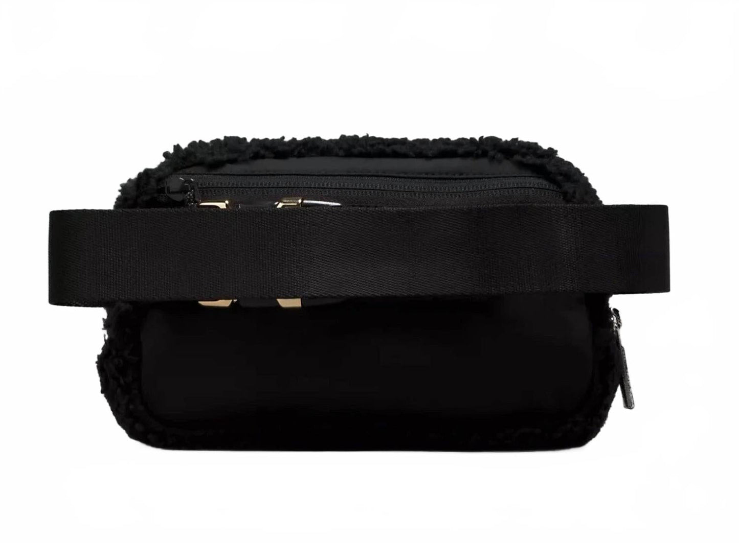 Unisex Everywhere Fleece Belt Bag In Black/ Gold