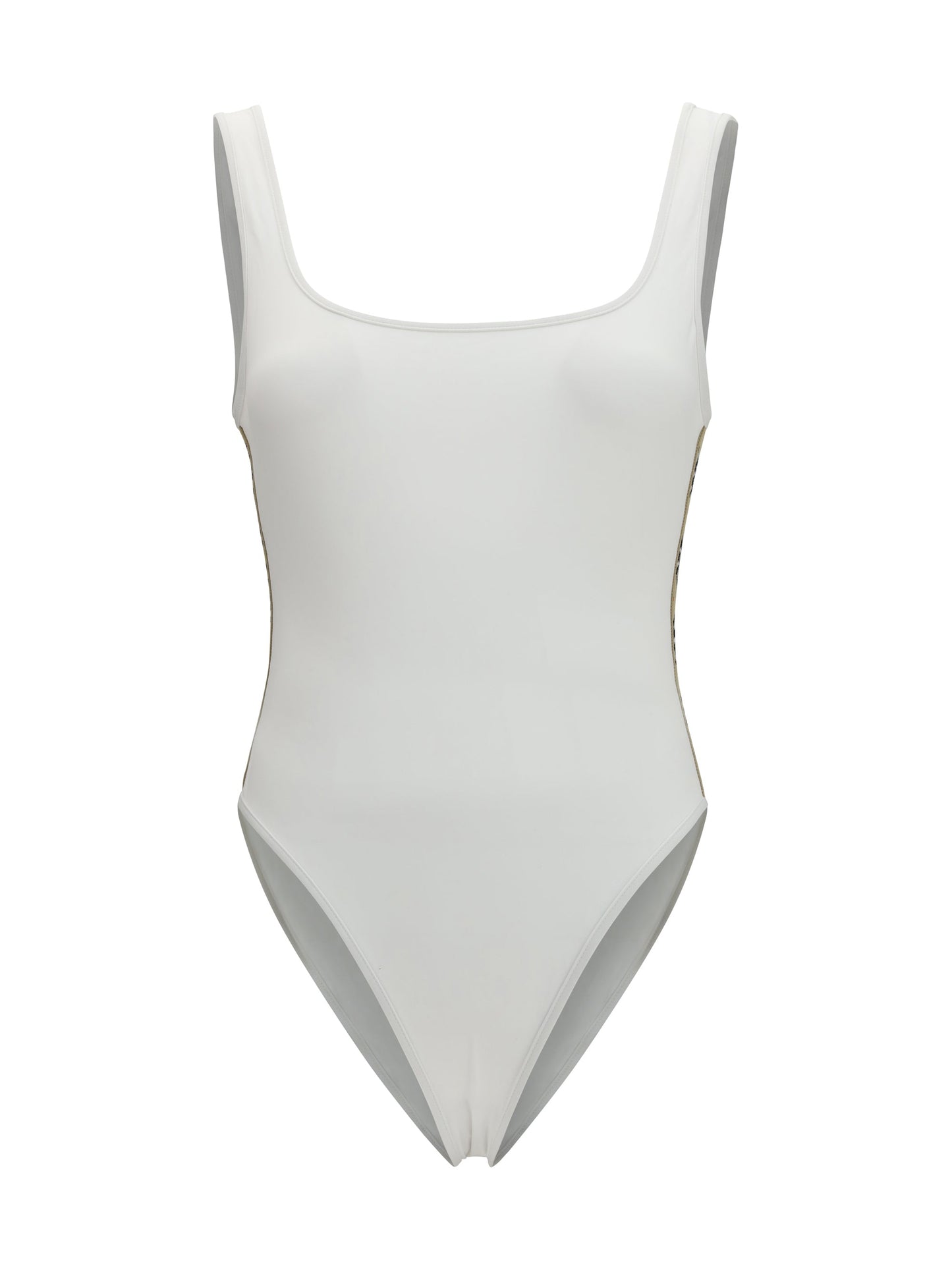Burberry Women One-Piece Swimsuit With Check Trim