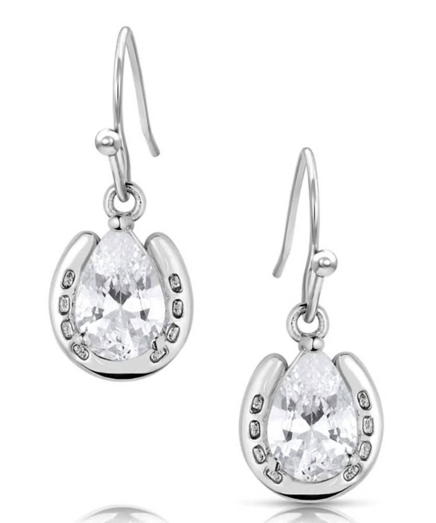 Women's Lucky Trot Crystal Earrings In Silver