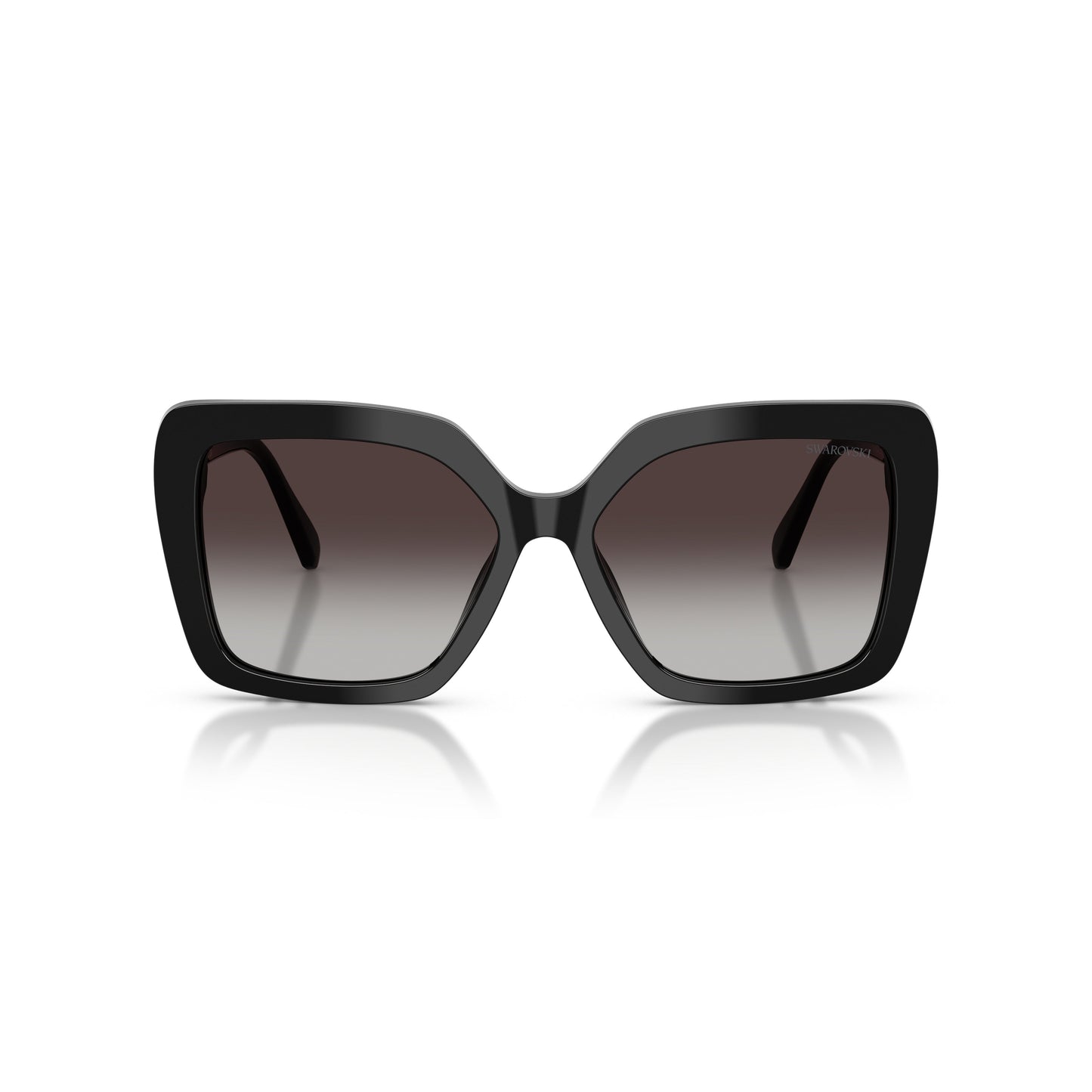 0Sk6049 Oversized Black Acetate Sunglasses with Crystal Accents