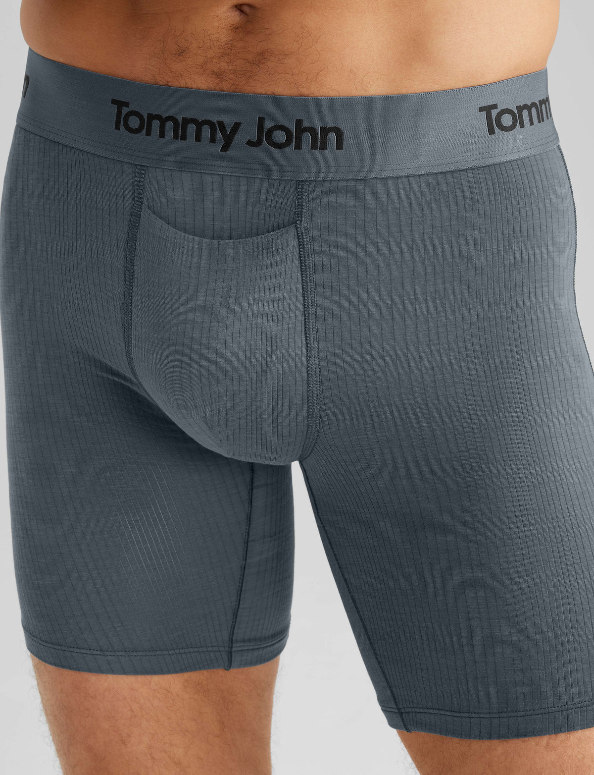 Men's Second Skin Luxe Rib Mid-Length Boxer Brief 6"