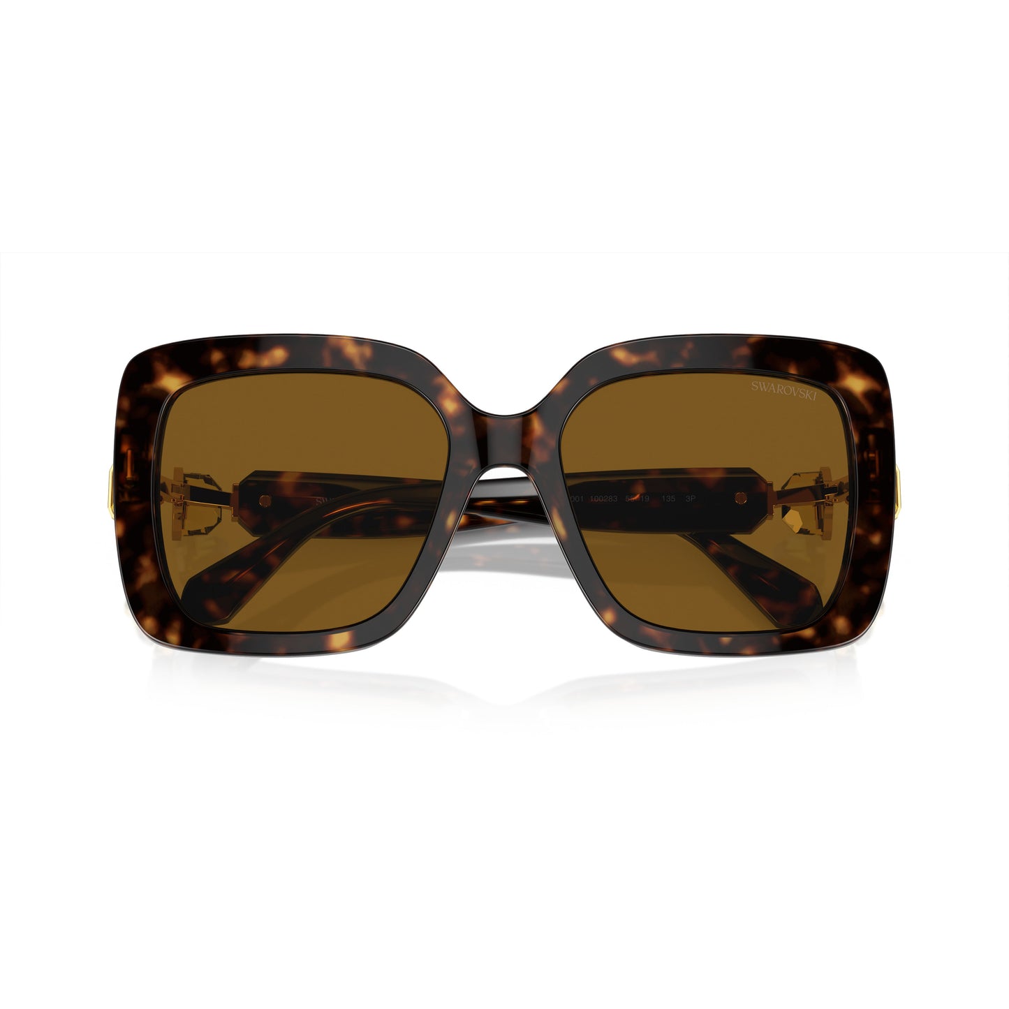0Sk6001 Oversized Tortoiseshell Square Sunglasses with Golden Accents