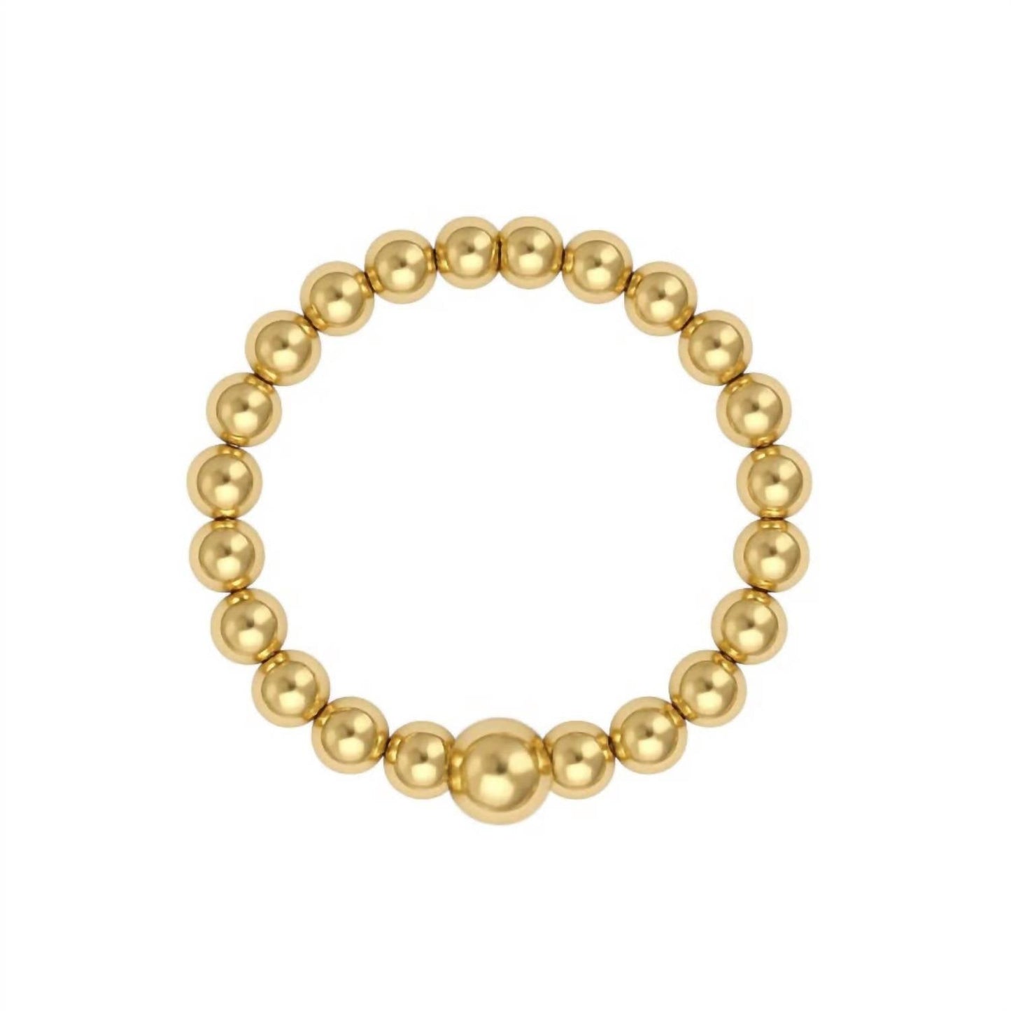 Women's Classic 2Mm Beaded Stretchy Ring In Gold