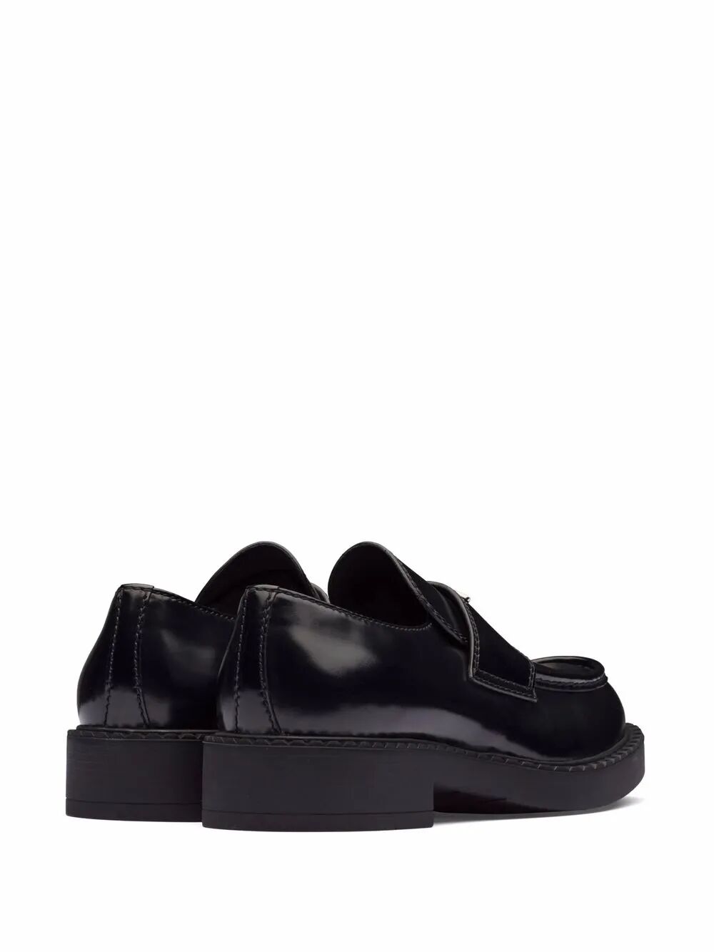 Prada Men Chocolate Brushed Leather Loafers