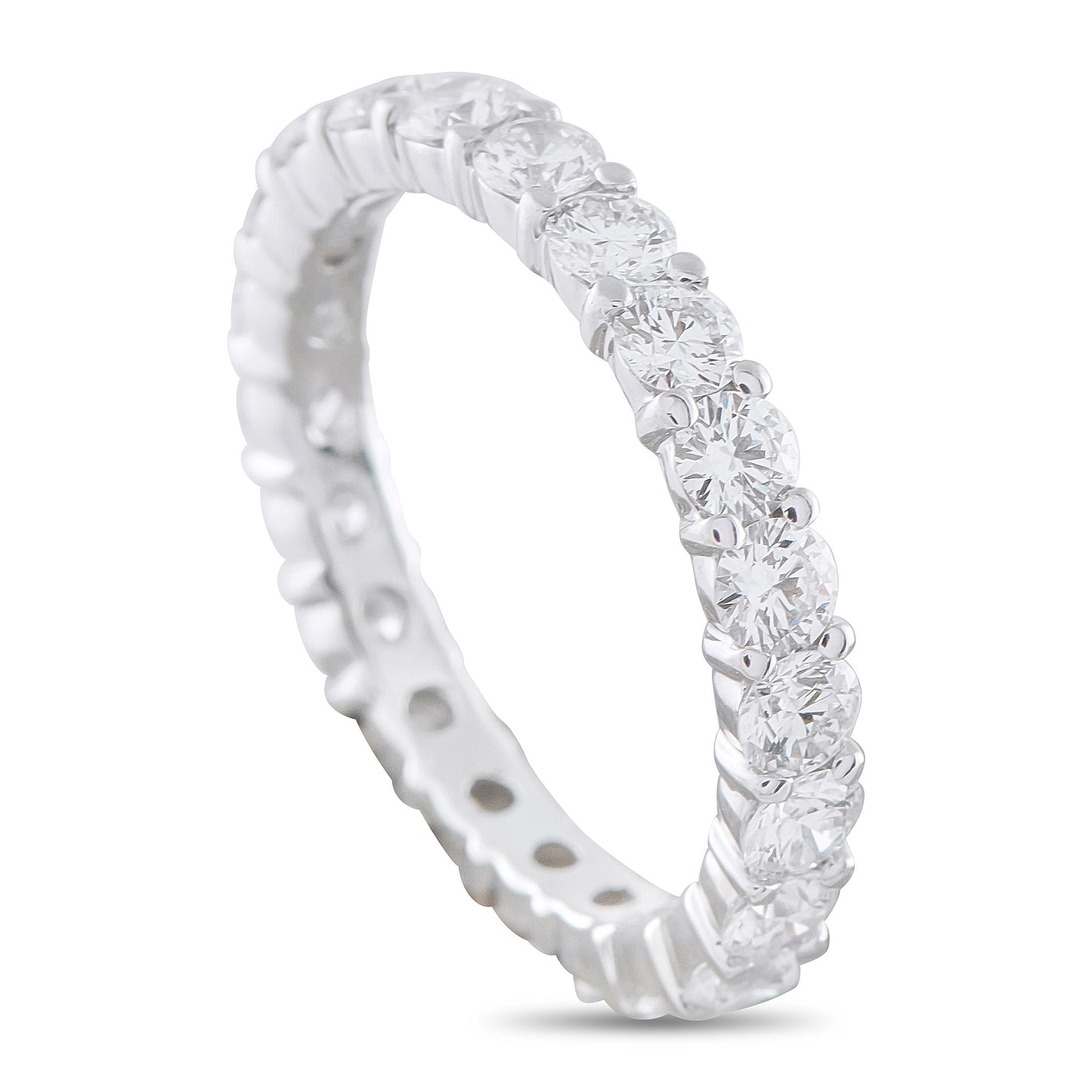 LB Exclusive 18K White Gold 2.34ct Diamond Eternity Band Ring MF16-041026