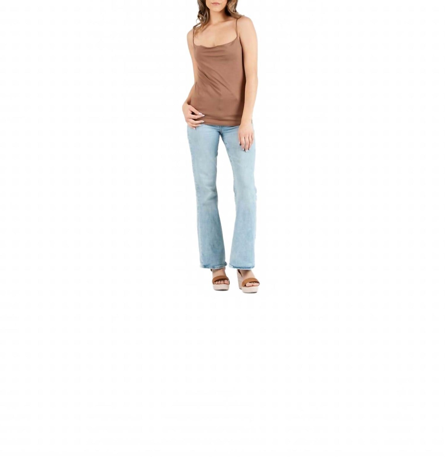 Couture Kelsie Drape Cami In Acorn