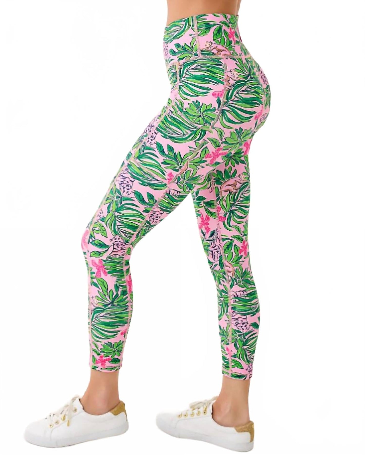 Weekender High Rise Midi Legging In Conch Shell Pink Cross Grain Roaring With Joy