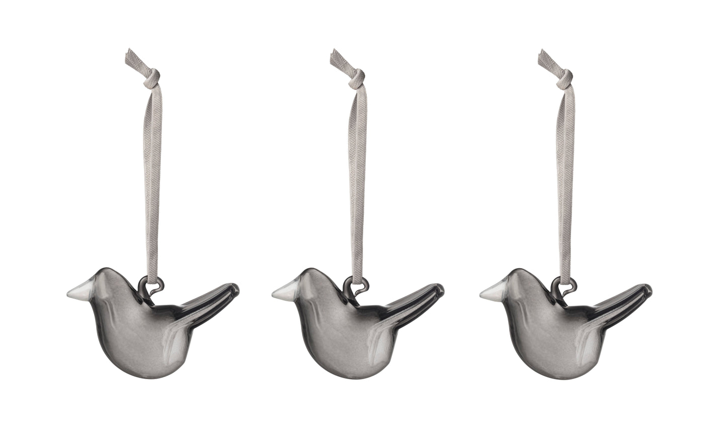 Oiva Toikka Collection Mini glass birds grey 3set