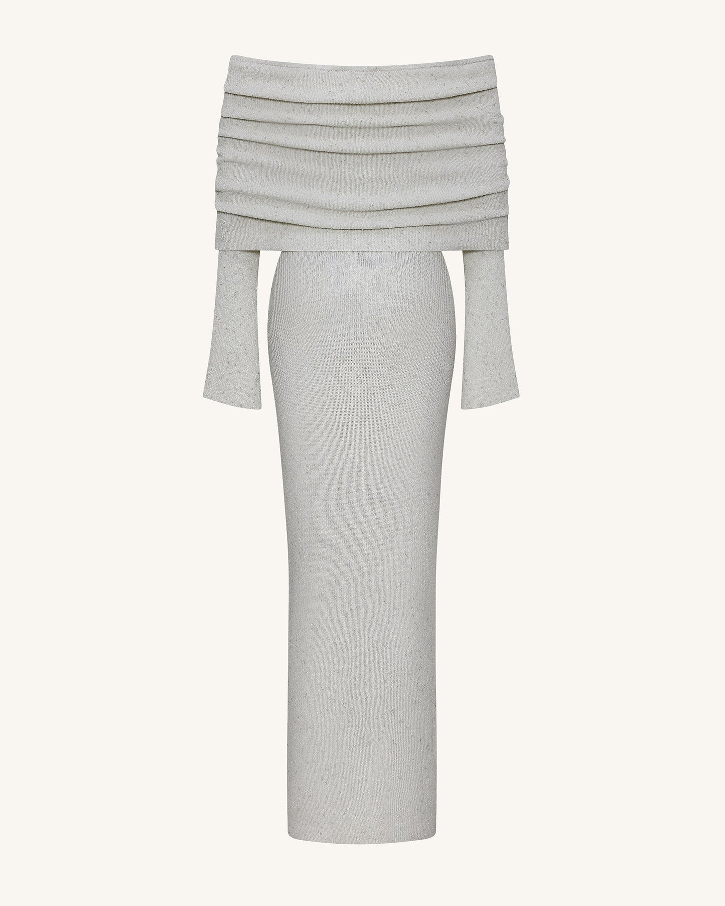 Knit Off-Shoulder Maxi Dress - Cream