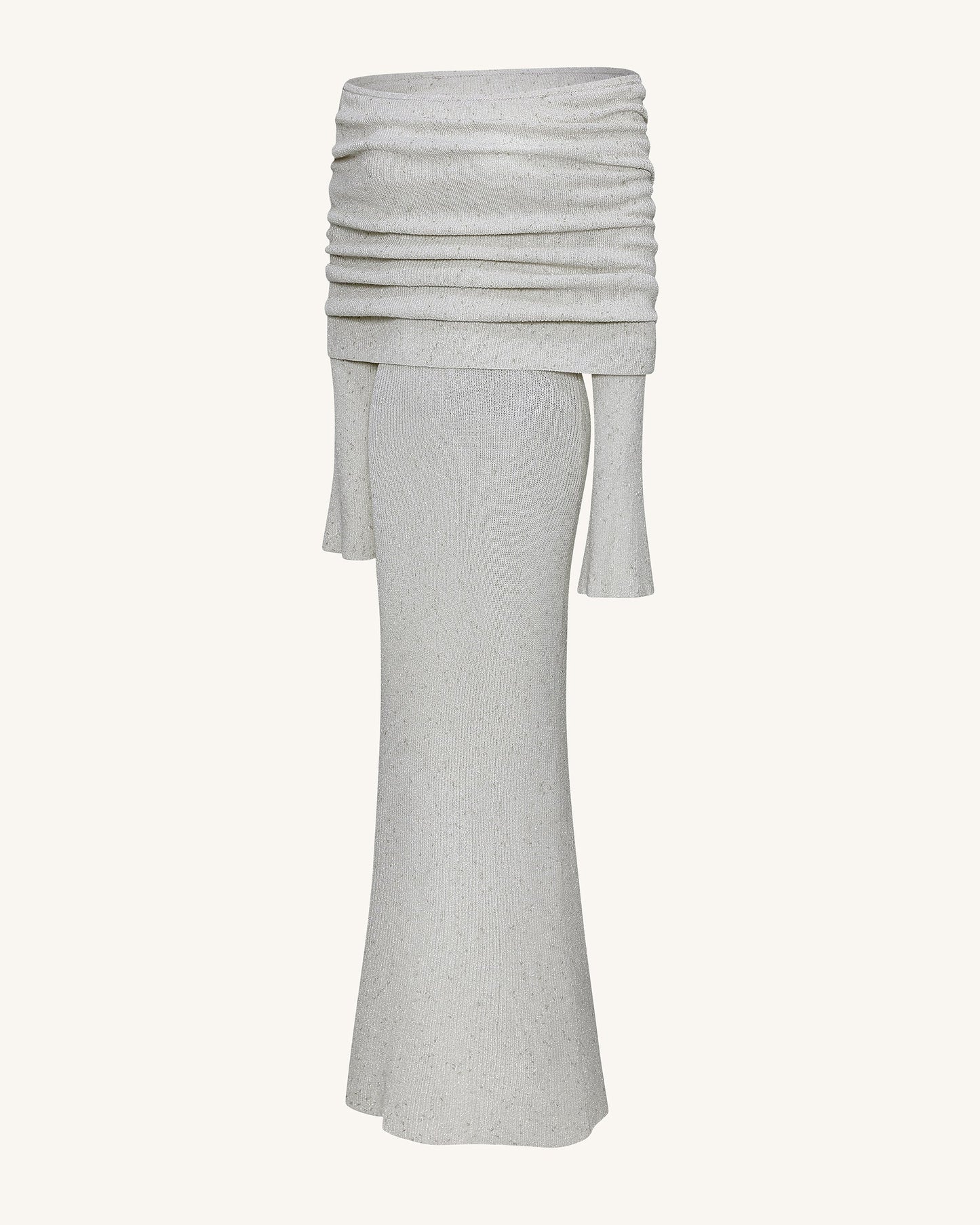 Knit Off-Shoulder Maxi Dress - Cream