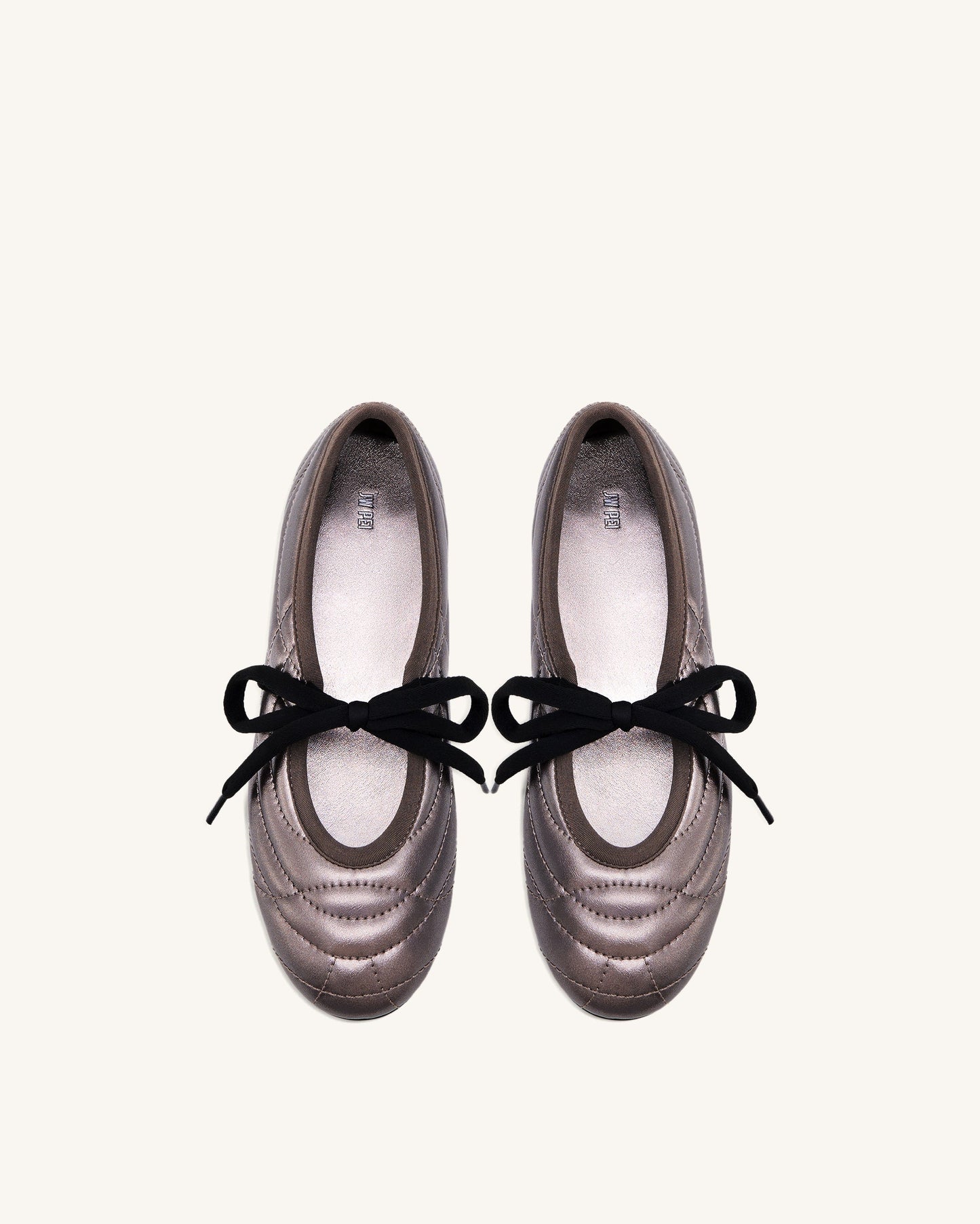 Erika Topstitching Lace-up Ballet Flats - Dark Brown