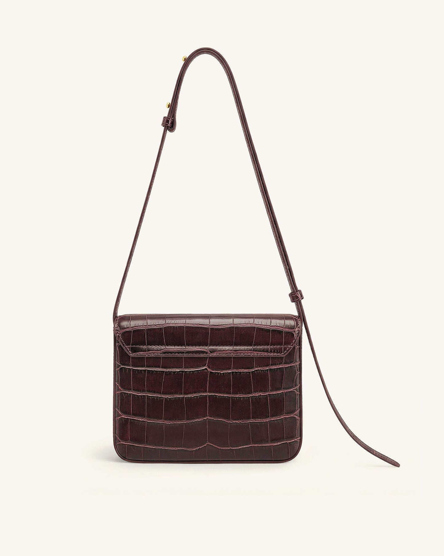 Evania Lock Shoulder Bag - Burgundy Croc