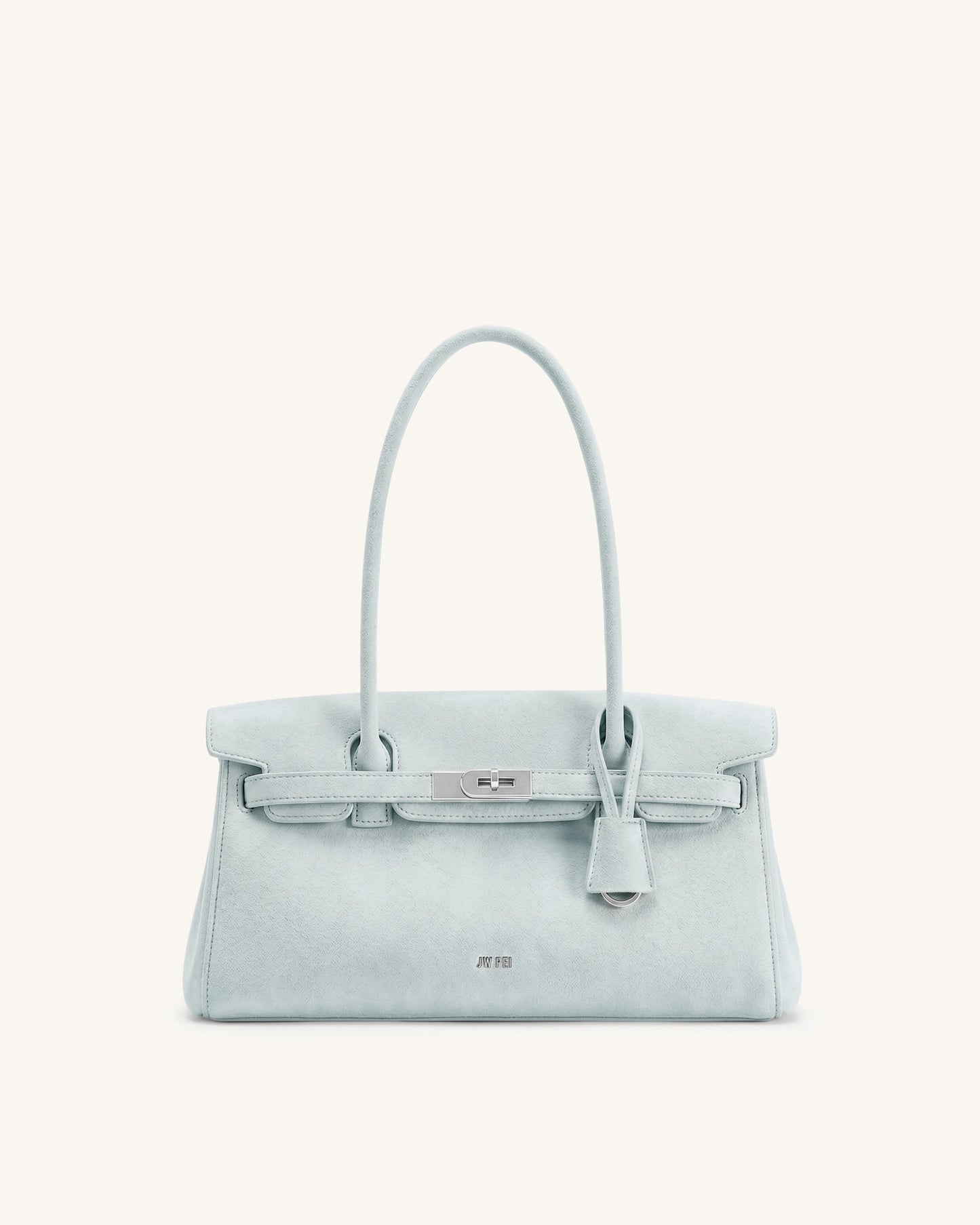 Yara Faux Suede Shoulder Bag - Light Blue