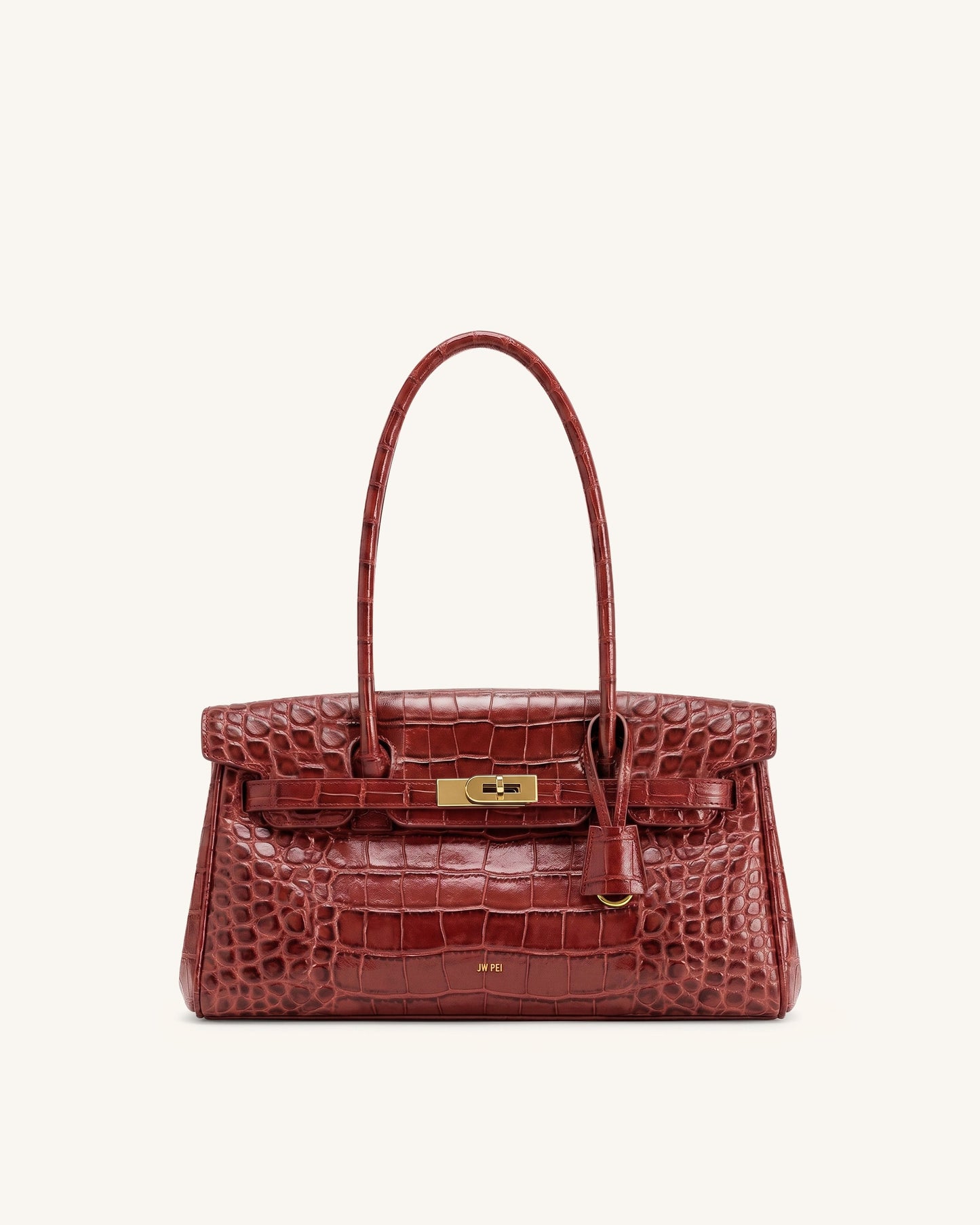 Yara Shoulder Bag - Deep Burgundy Croc