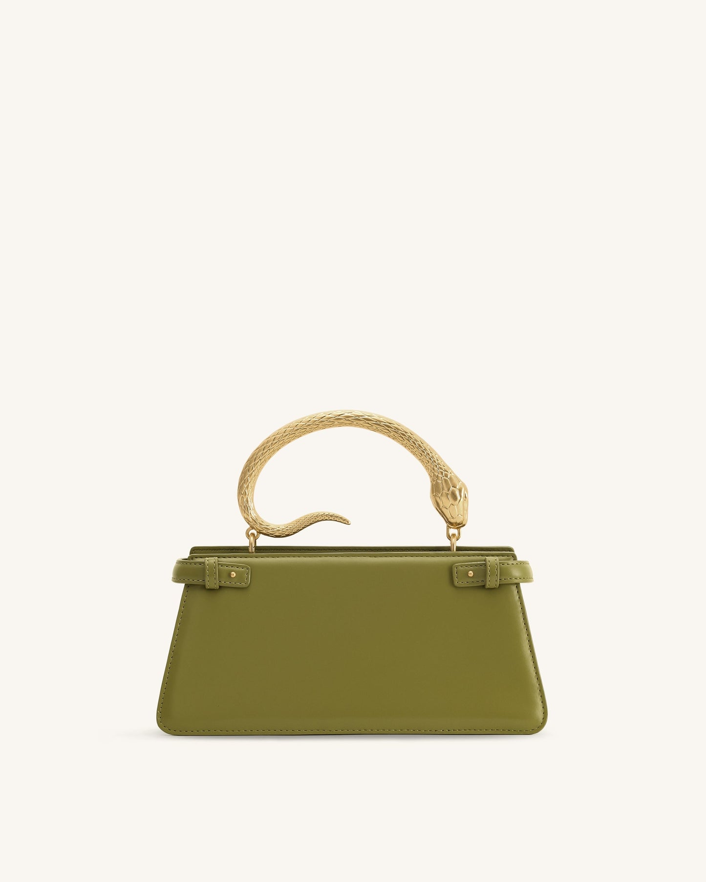 Elena Snake Handle Top Handle Bag - Matcha Green