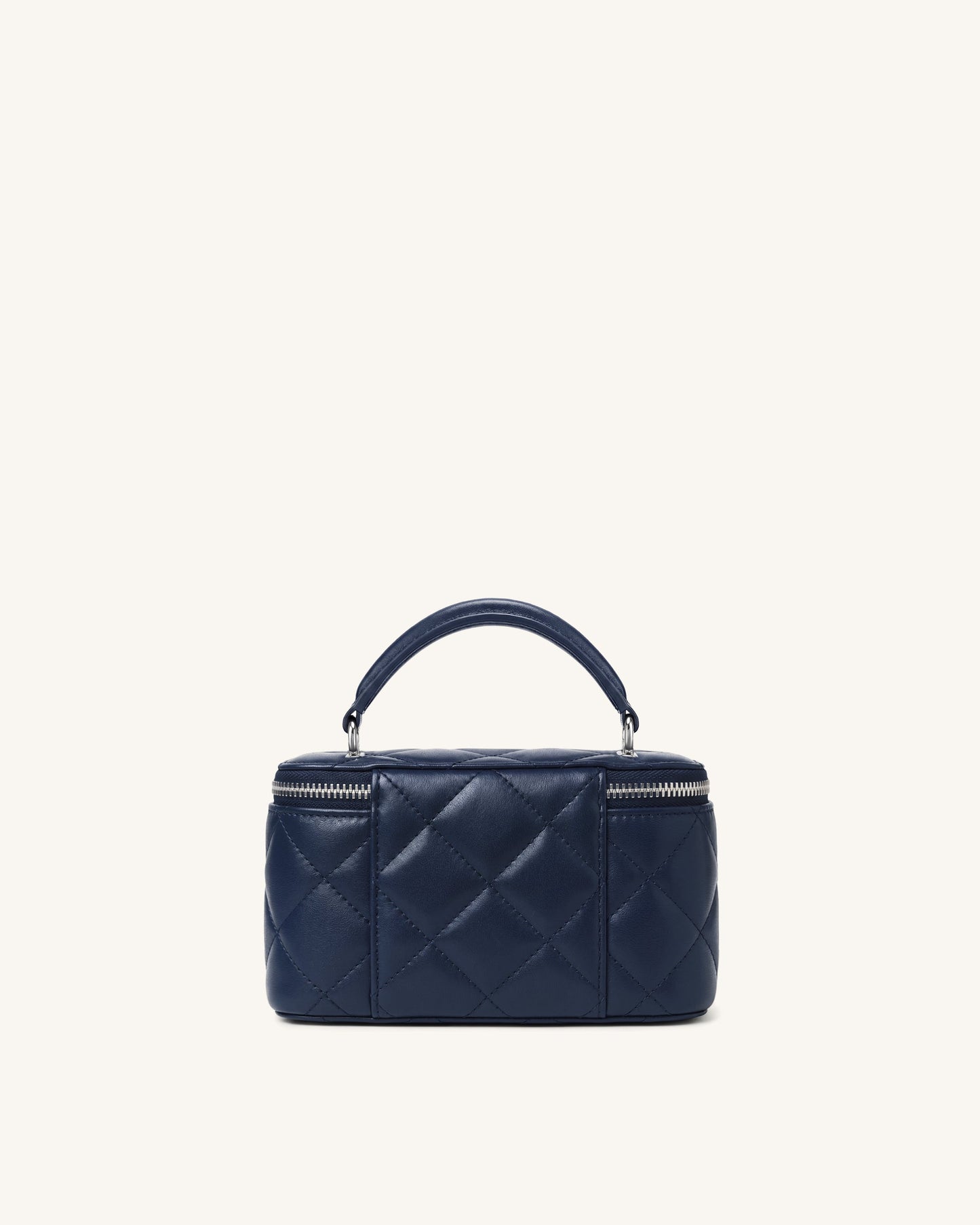 Vivienne Quilted Vanity Top Handle Bag - Navy