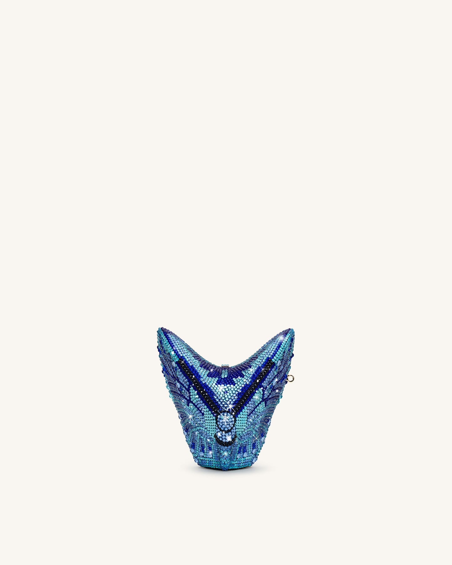 Paisley Crystal Butterfly Clutch - Blue