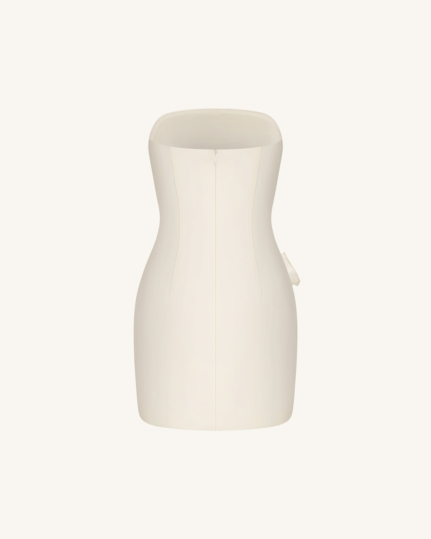 Strapless Floral Appliqué Dress - White