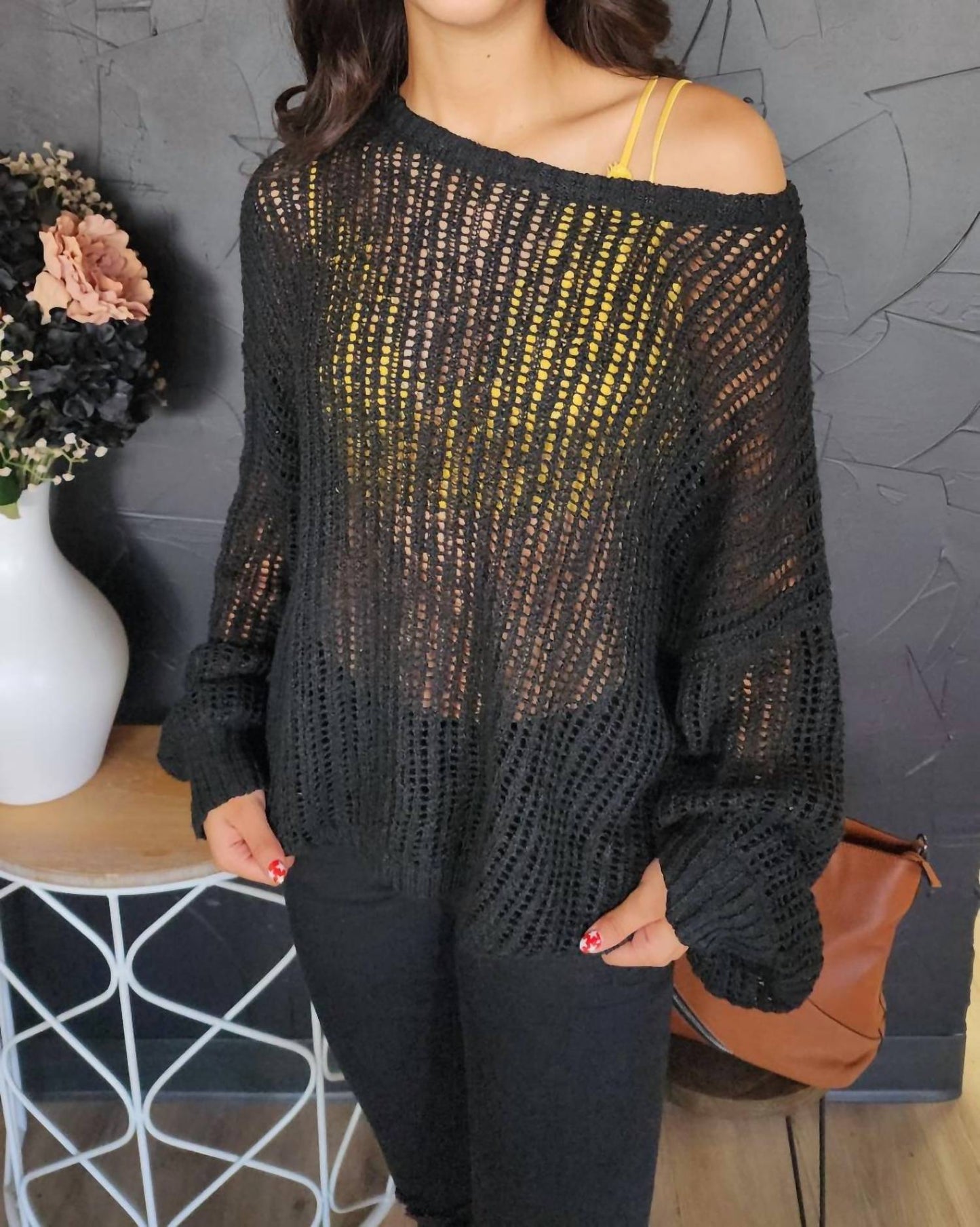 Crochet Sweater In Black