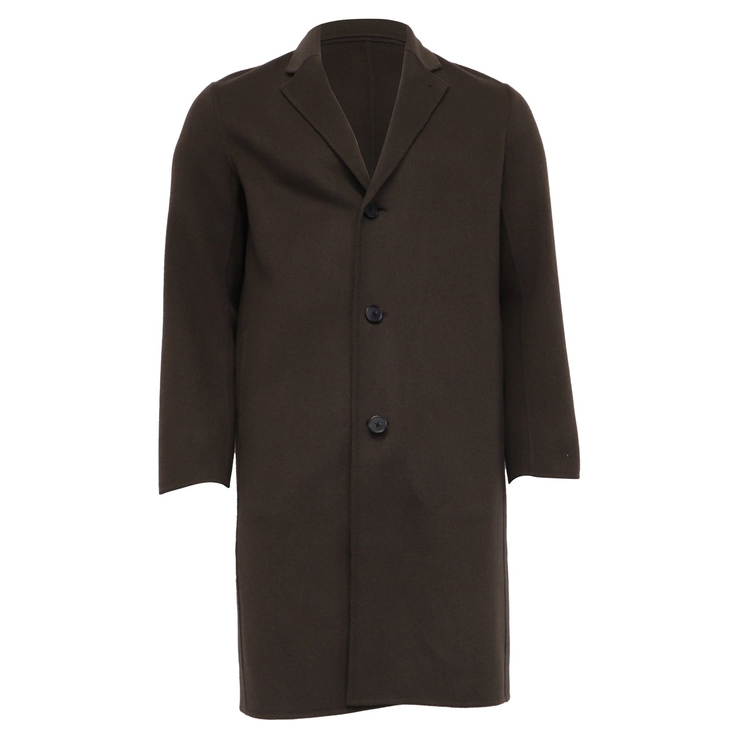 Theory Single-Breasted Coat in Brown Wool