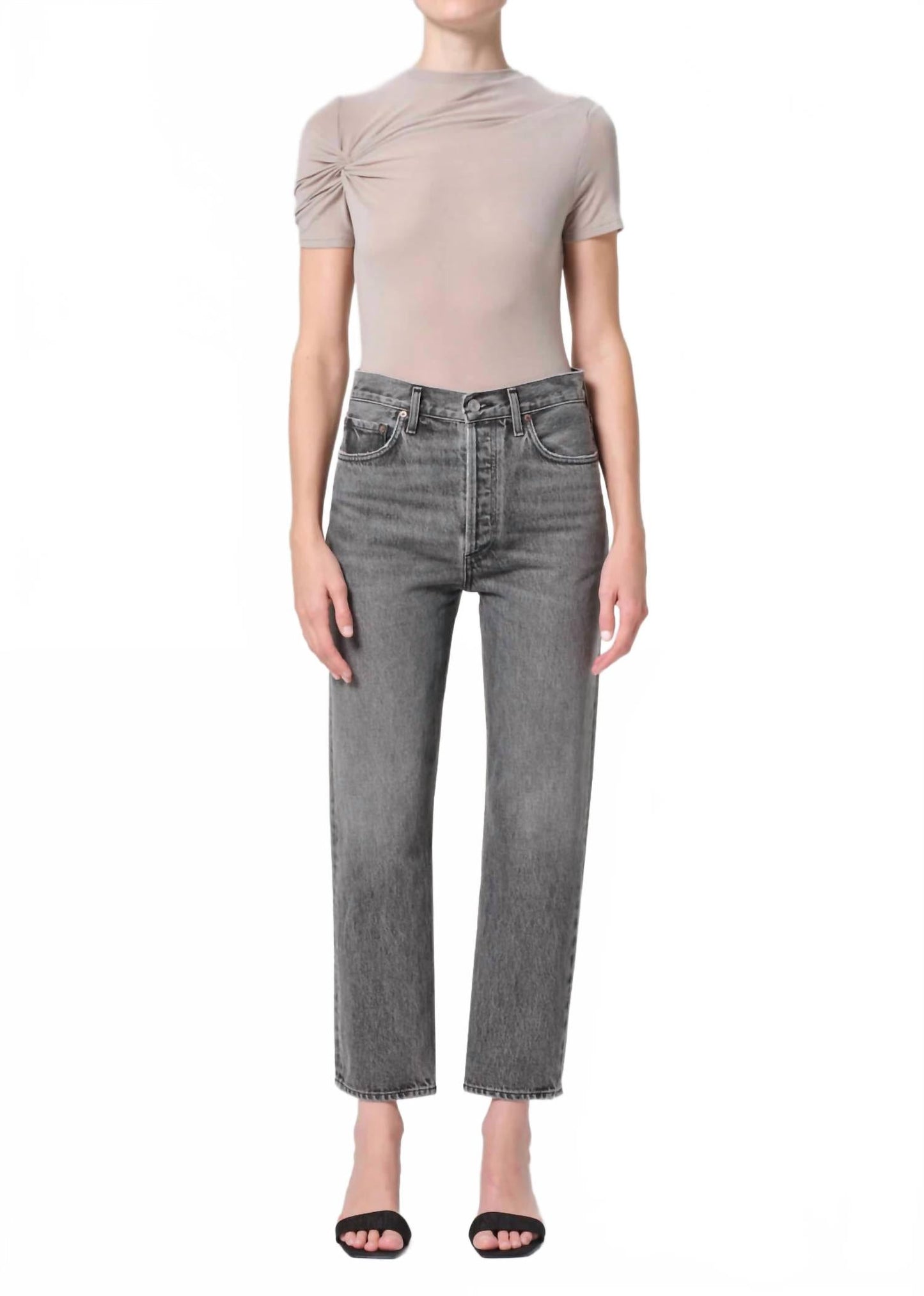 90's Pinch Waist Crop Jean In Audit