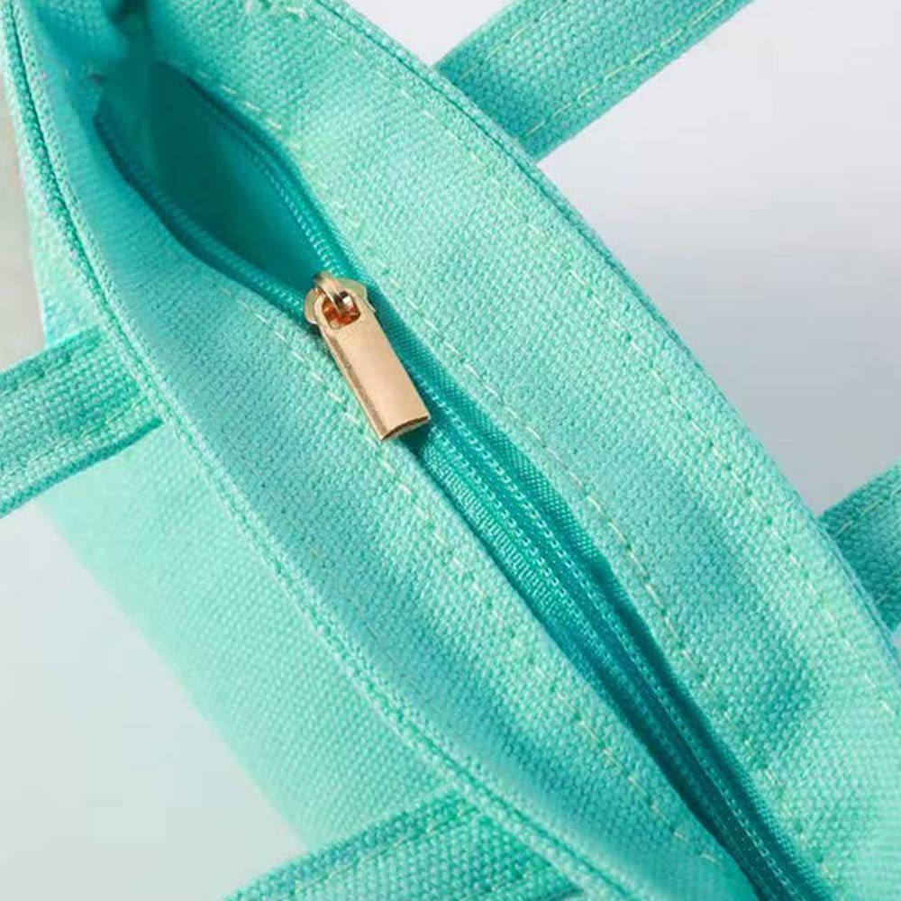DINK Letter Embroidered Small Canvas Tote Bag