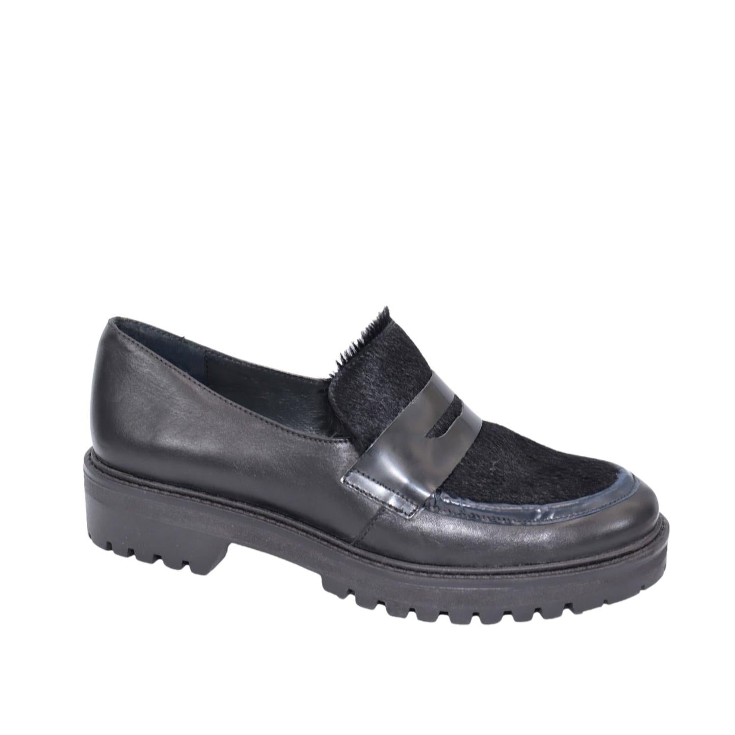 Women’S Captiva Smoking Loafers In Black Leather/pony