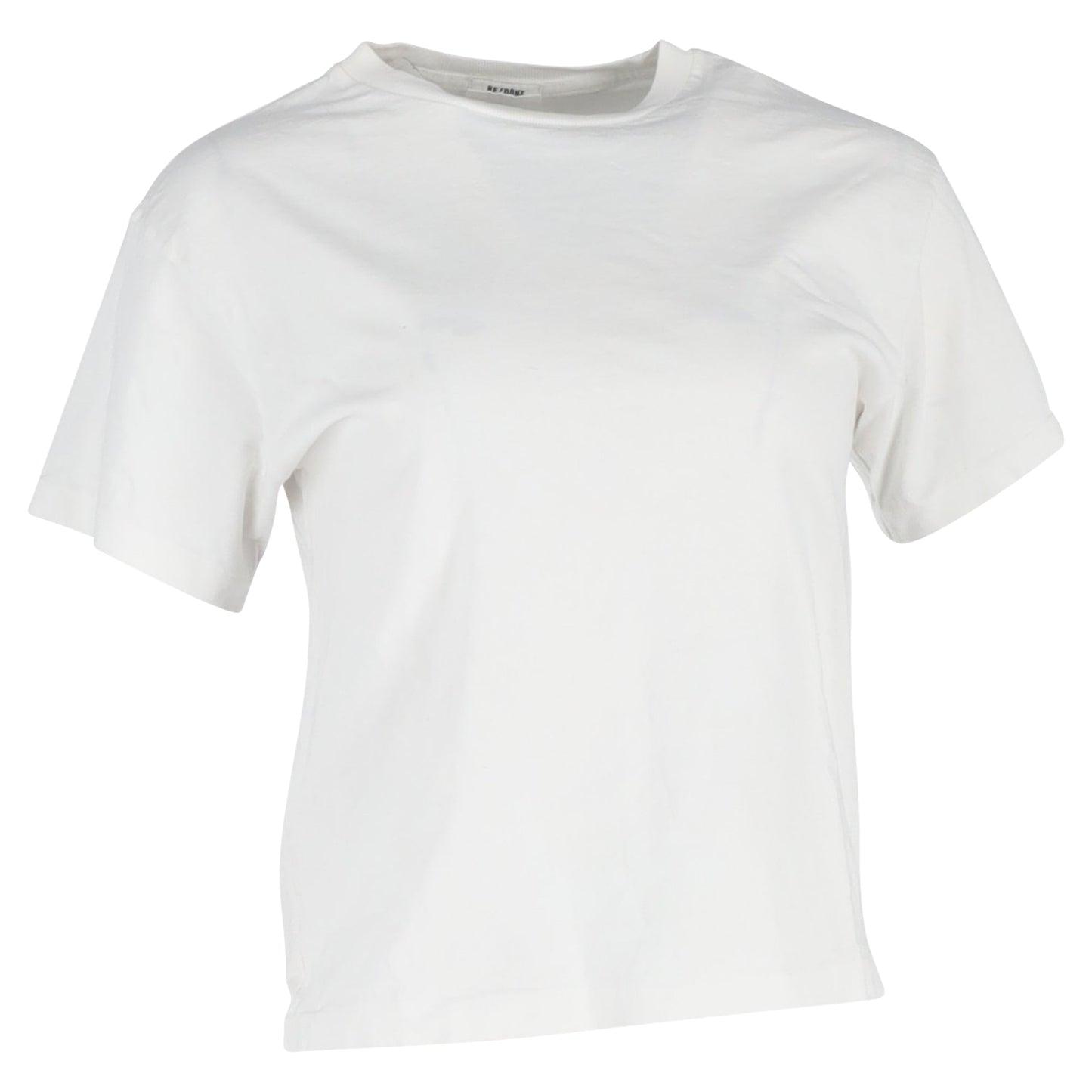 Re/Done Crewneck T-Shirt in White Cotton