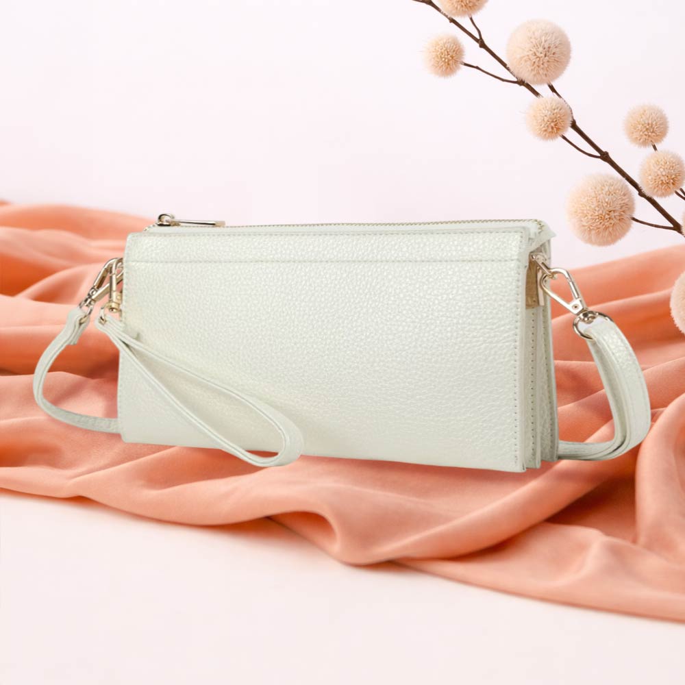 Faux Leather Slim Wallet Crossbody Bag